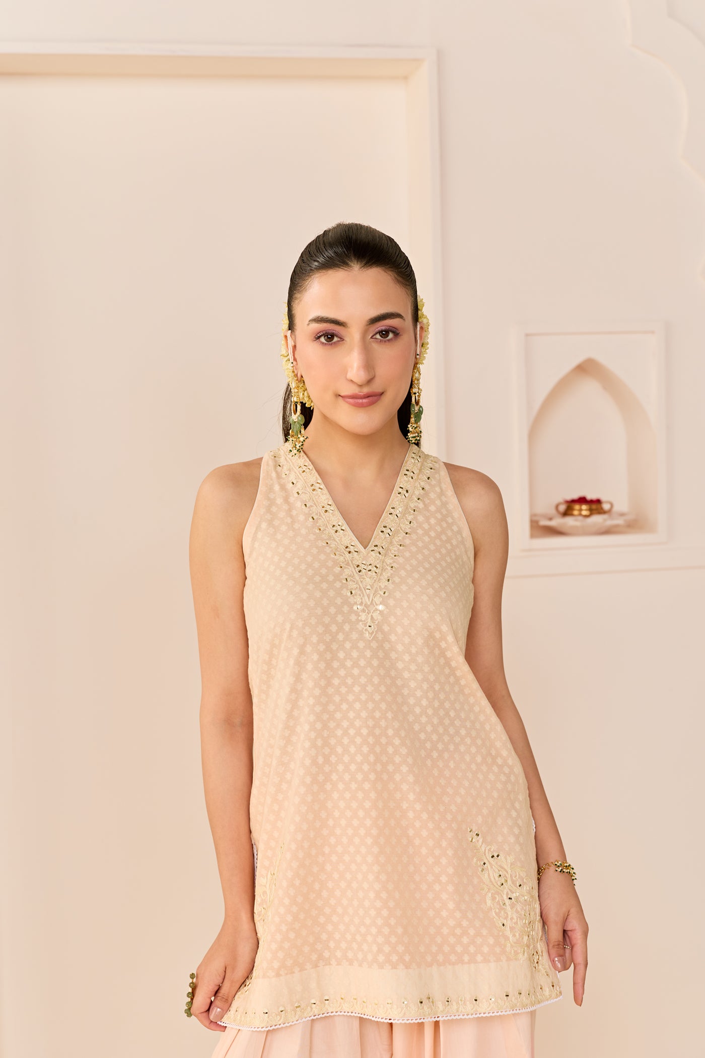 Miral - Carnation Pink Short Kurta With Farsi Salwar