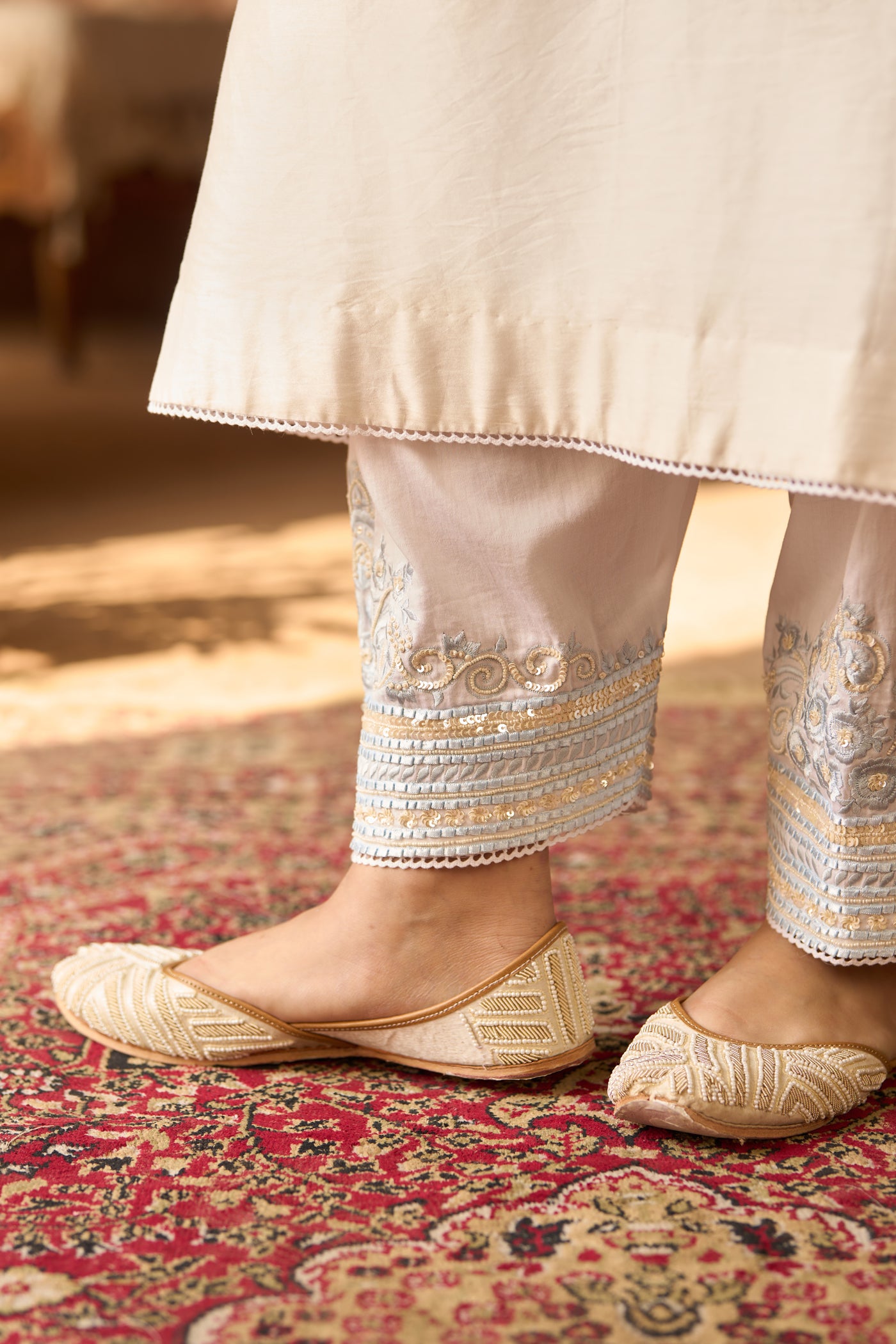 SAHABAT - DAISY IVORY WITH BLUE KAAFTAN WITH SALWAR