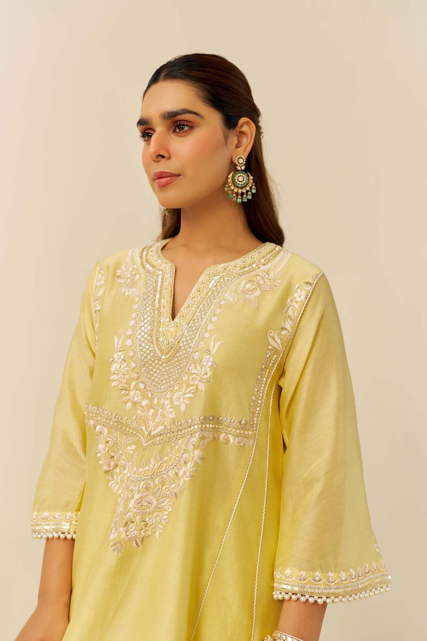 AIZA - Lemon Yellow SHORT CHAUGA WITH SALWAR (LXRTS)