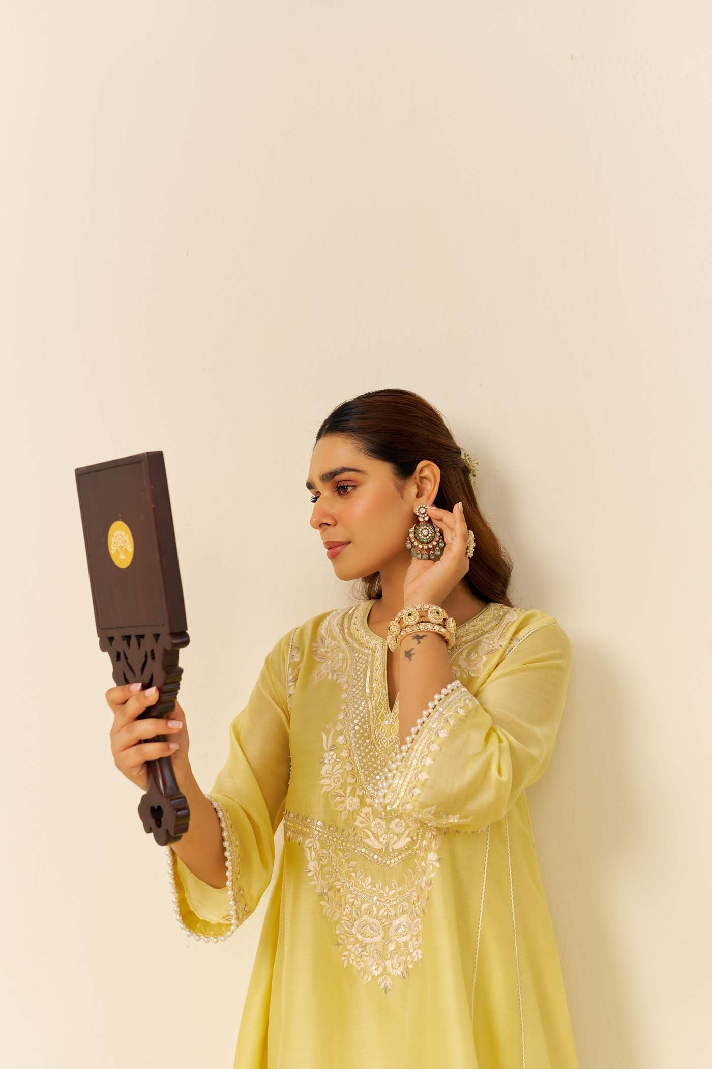 AIZA - Lemon Yellow SHORT CHAUGA WITH SALWAR (LXRTS)