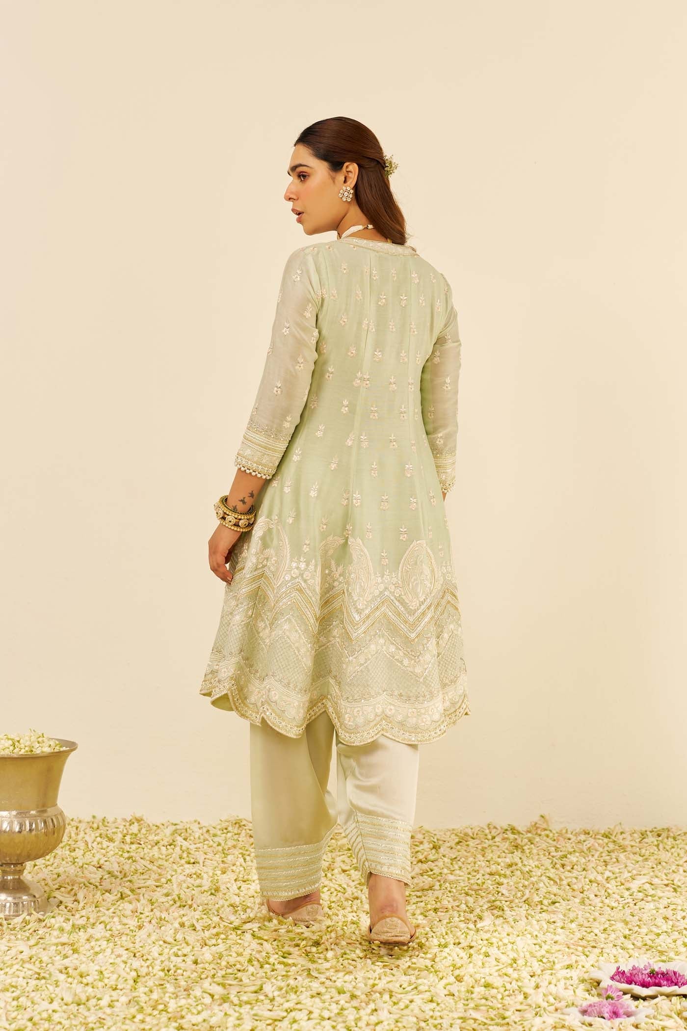 MEERAM - Mint Green SHORT ANARKALI WITH SALWAR (LXRTS)