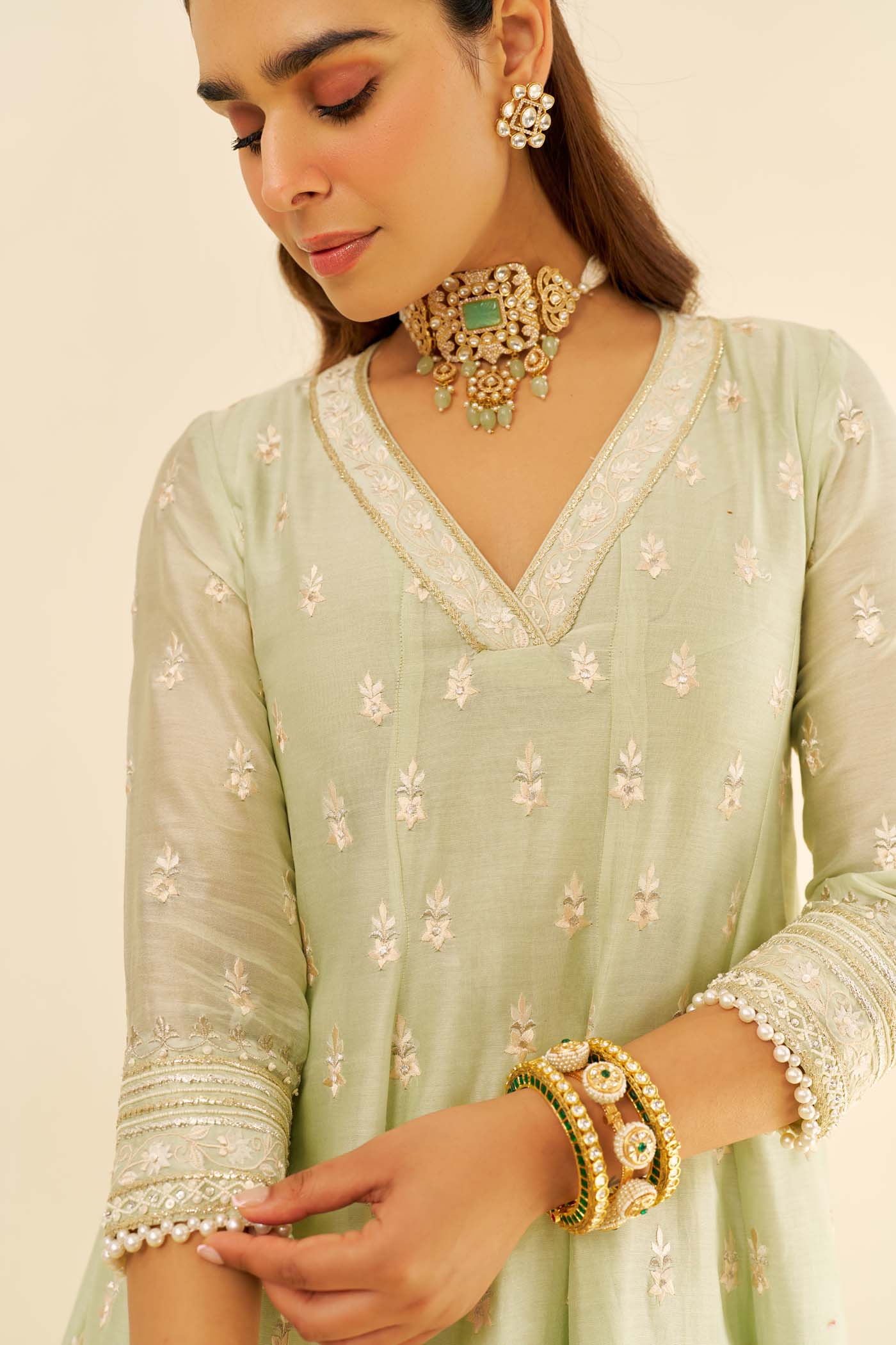 MEERAM - Mint Green SHORT ANARKALI WITH SALWAR (LXRTS)
