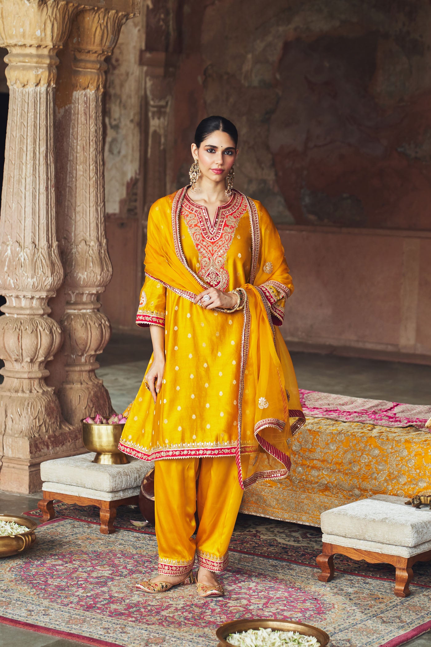 HAFSA - MUSTARD CHAUGA WITH SALWAR