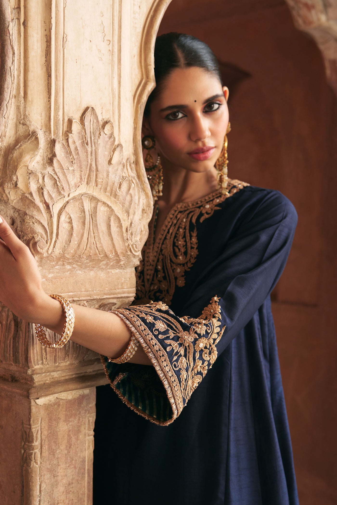 MARWA - DEEP BLUE SHORT CHAUGA WITH SALWAR