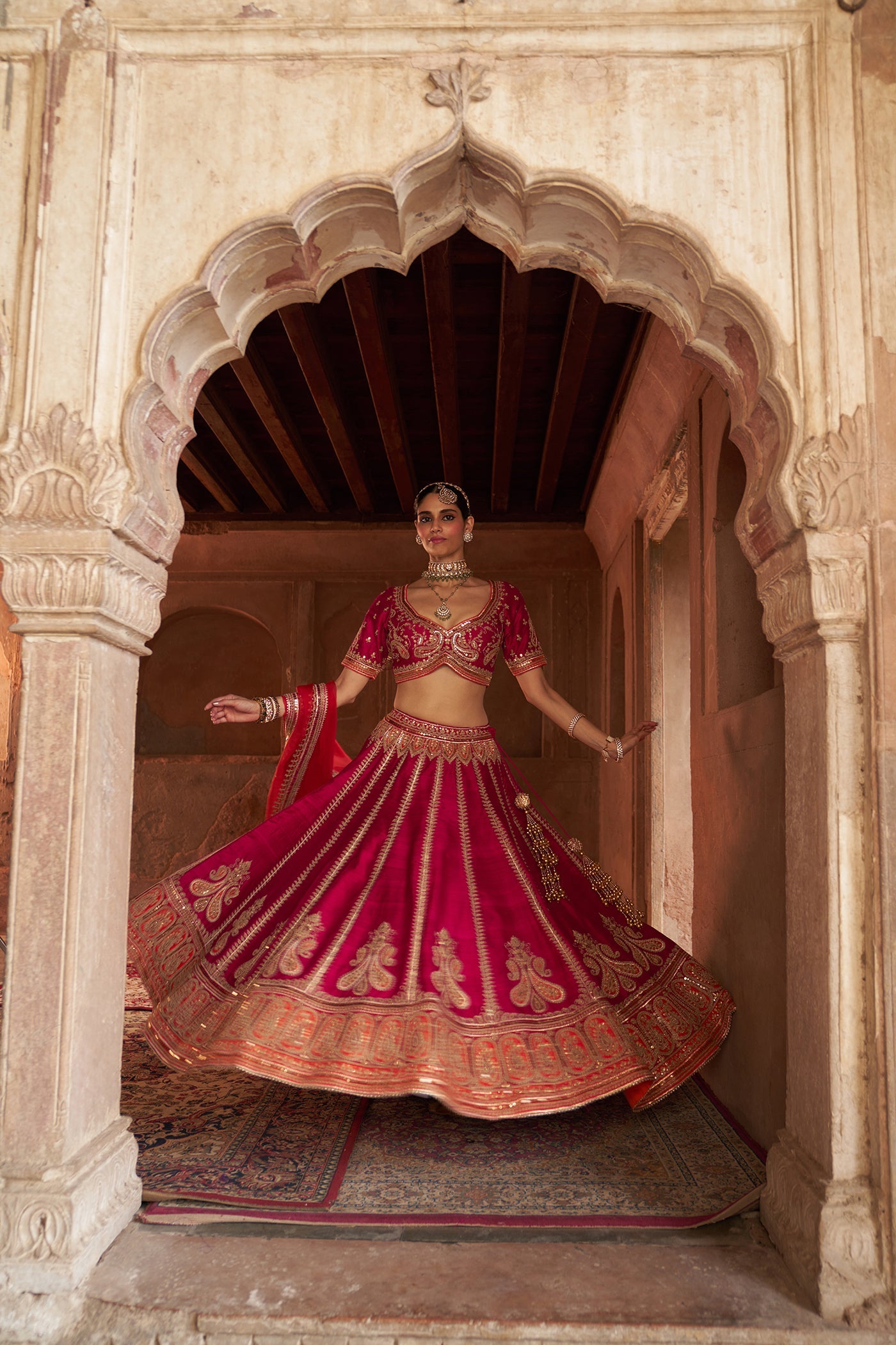AMARA - HOTPINK LEHENGA (Lxrts)