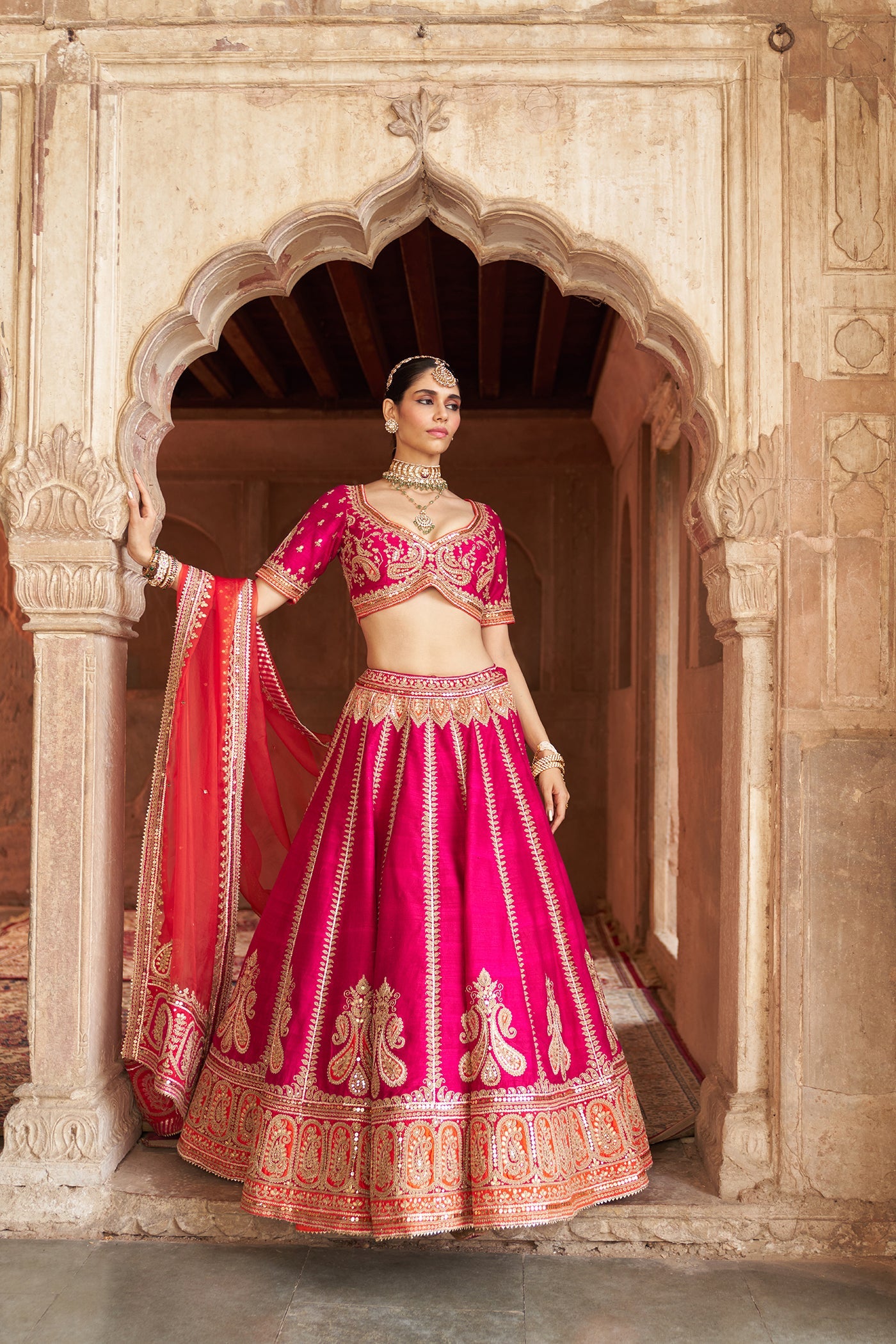 AMARA - HOTPINK LEHENGA (Lxrts)