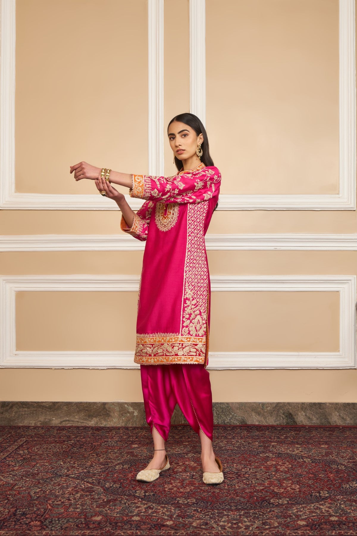 MEHNOOR - HOTPINK KURTA WITH DHOTI
