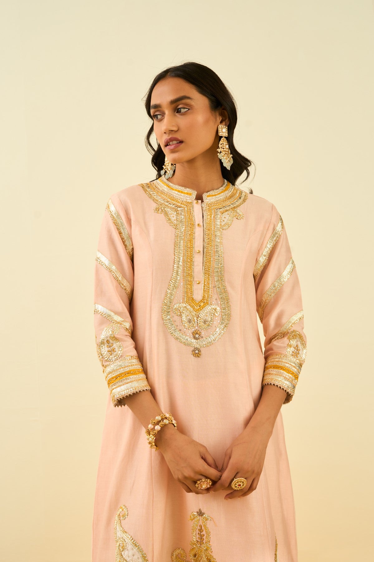 Sadiyah- Rosepink Princess Cut Kurta with Salwar and Dupatta
