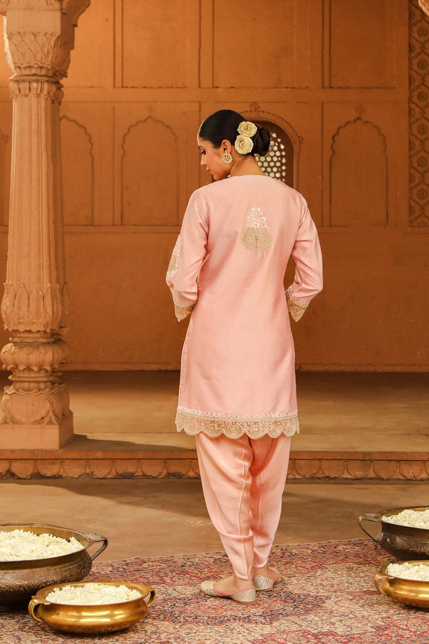 Ernika - Blush Pink Kurta with dhoti (Lxrts)