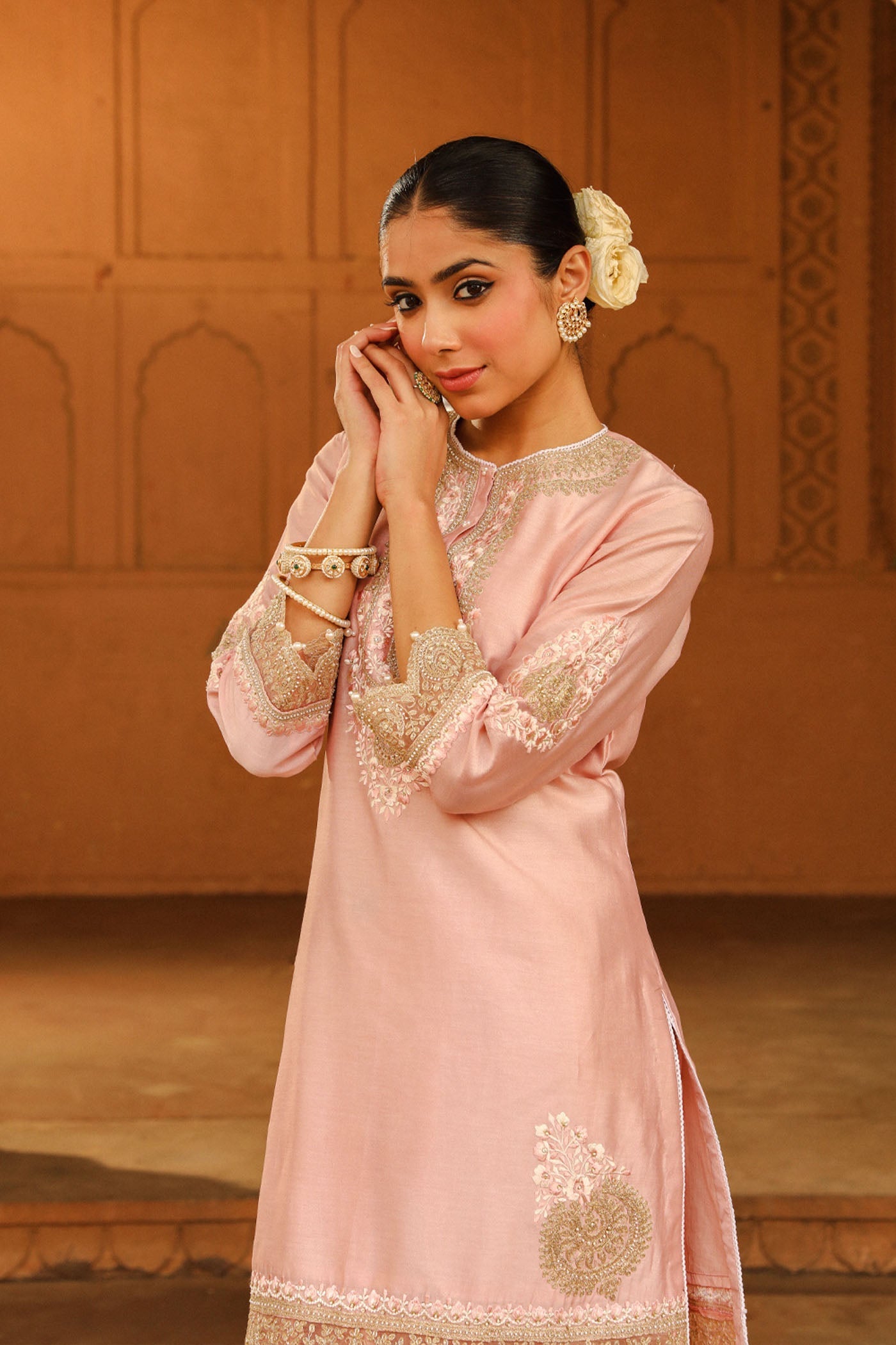 Ernika - Blush Pink Kurta with dhoti (Lxrts)