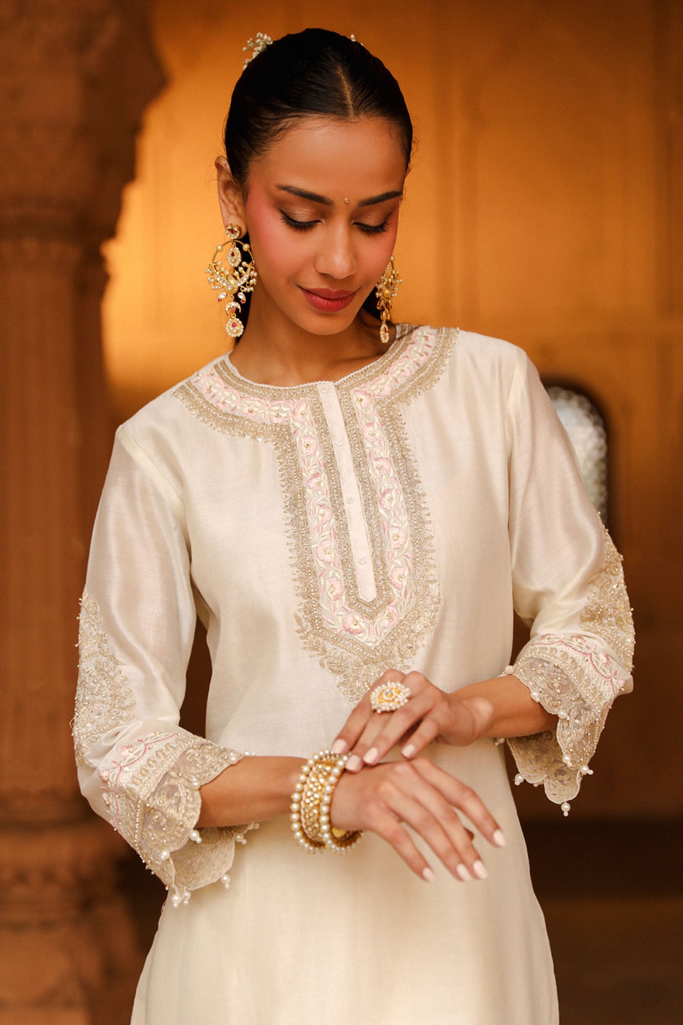 Nishka Lulla In Anika- Daisy Ivory kurta with Dhoti