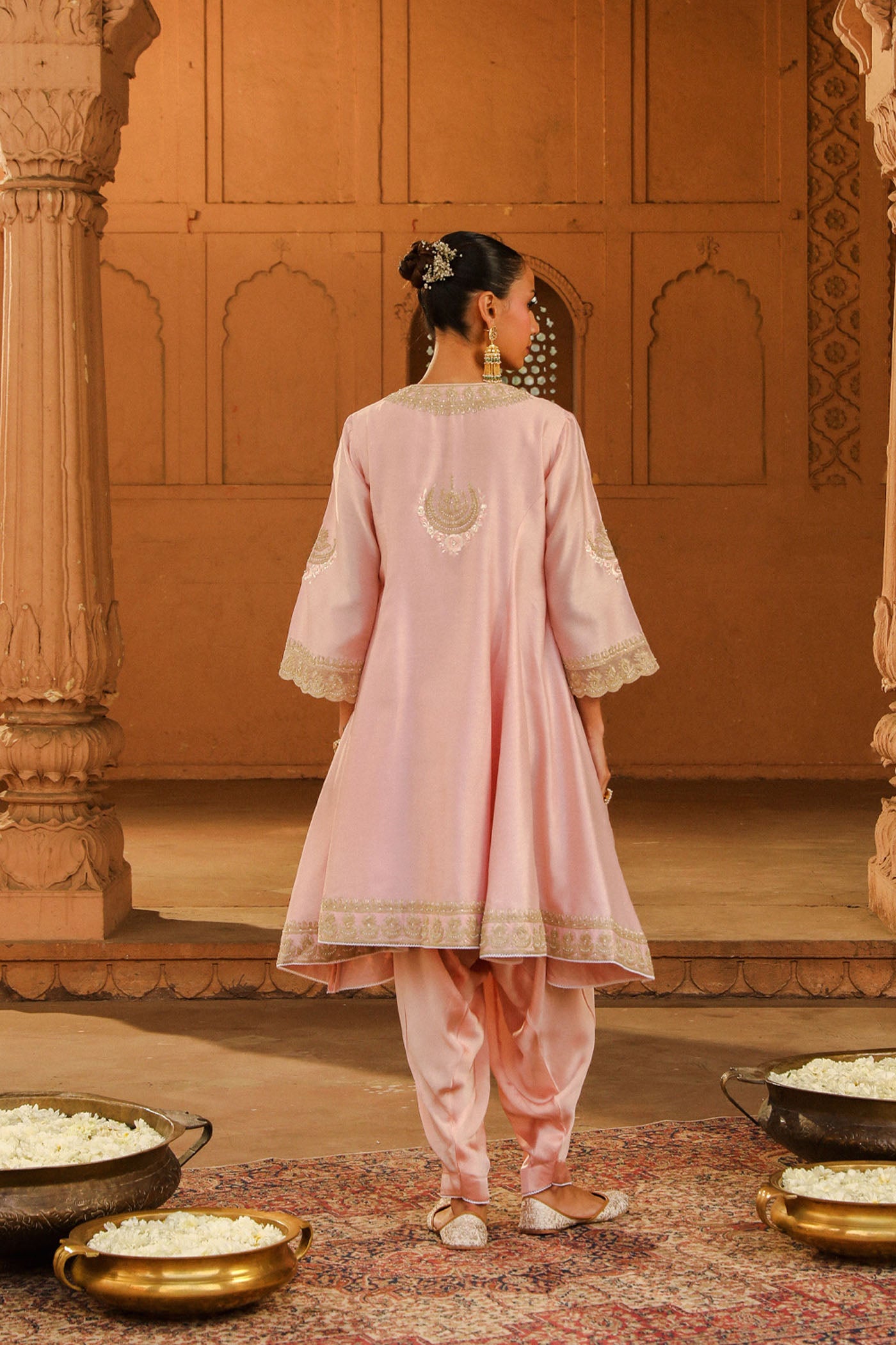 Anisha Sethi Fajr - Blush Pink Short Anarkali with Chooridaar and Dupatta