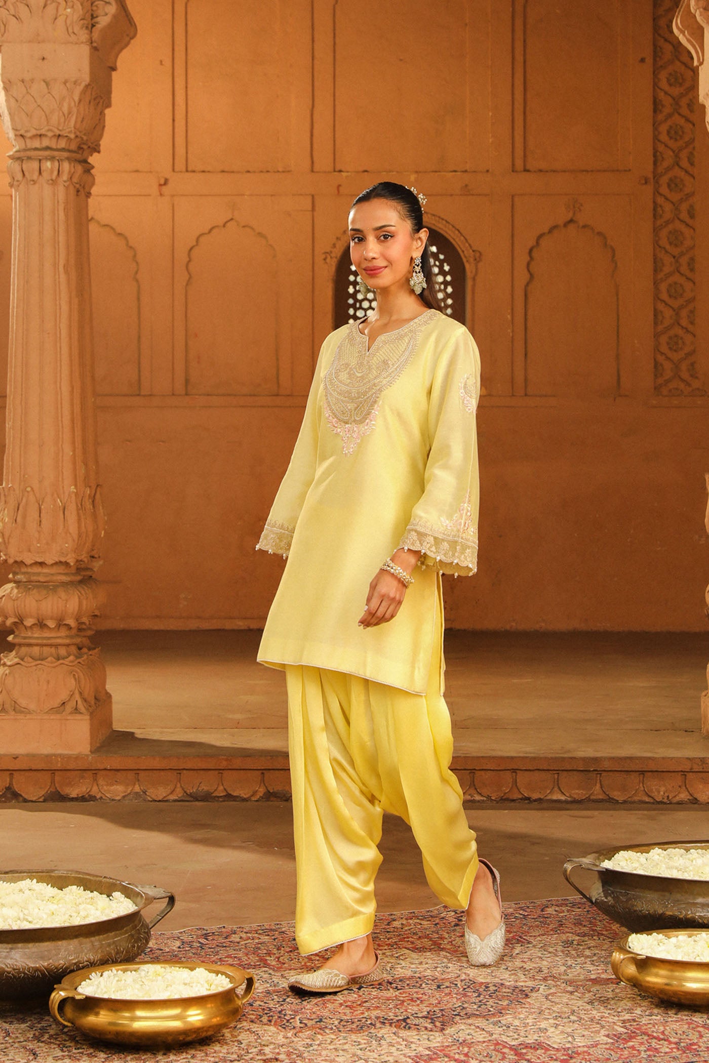 Mehak Jain In Ashira- Lemon Yellow Kurta with Salwar