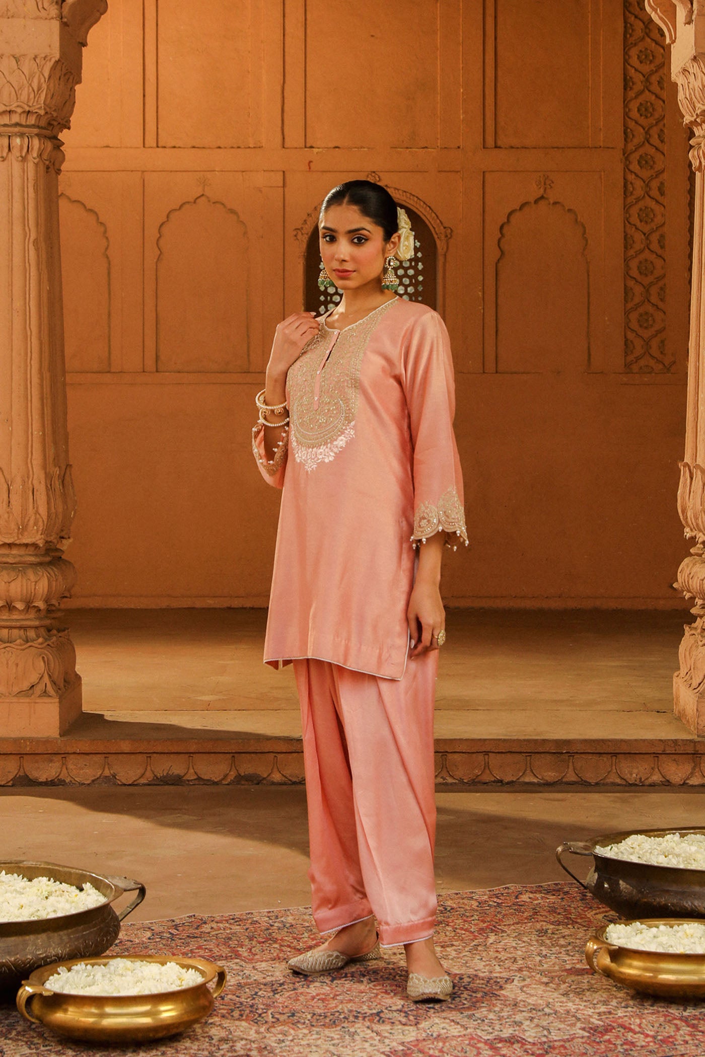 Arisa - Off Rose Kurta with Salwar