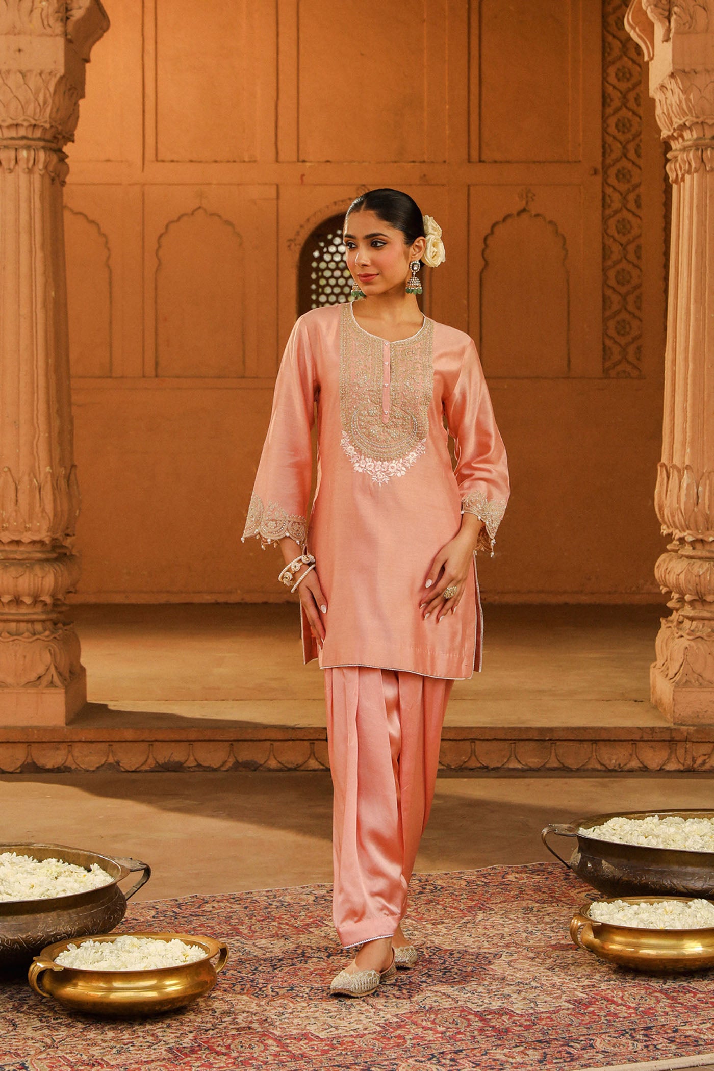 Arisa - Off Rose Kurta with Salwar