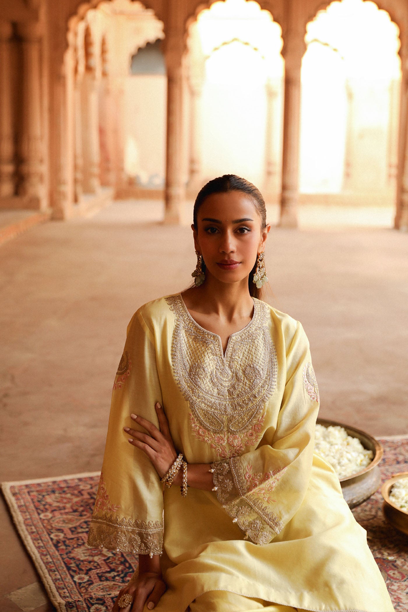 Mehak Jain In Ashira- Lemon Yellow Kurta with Salwar