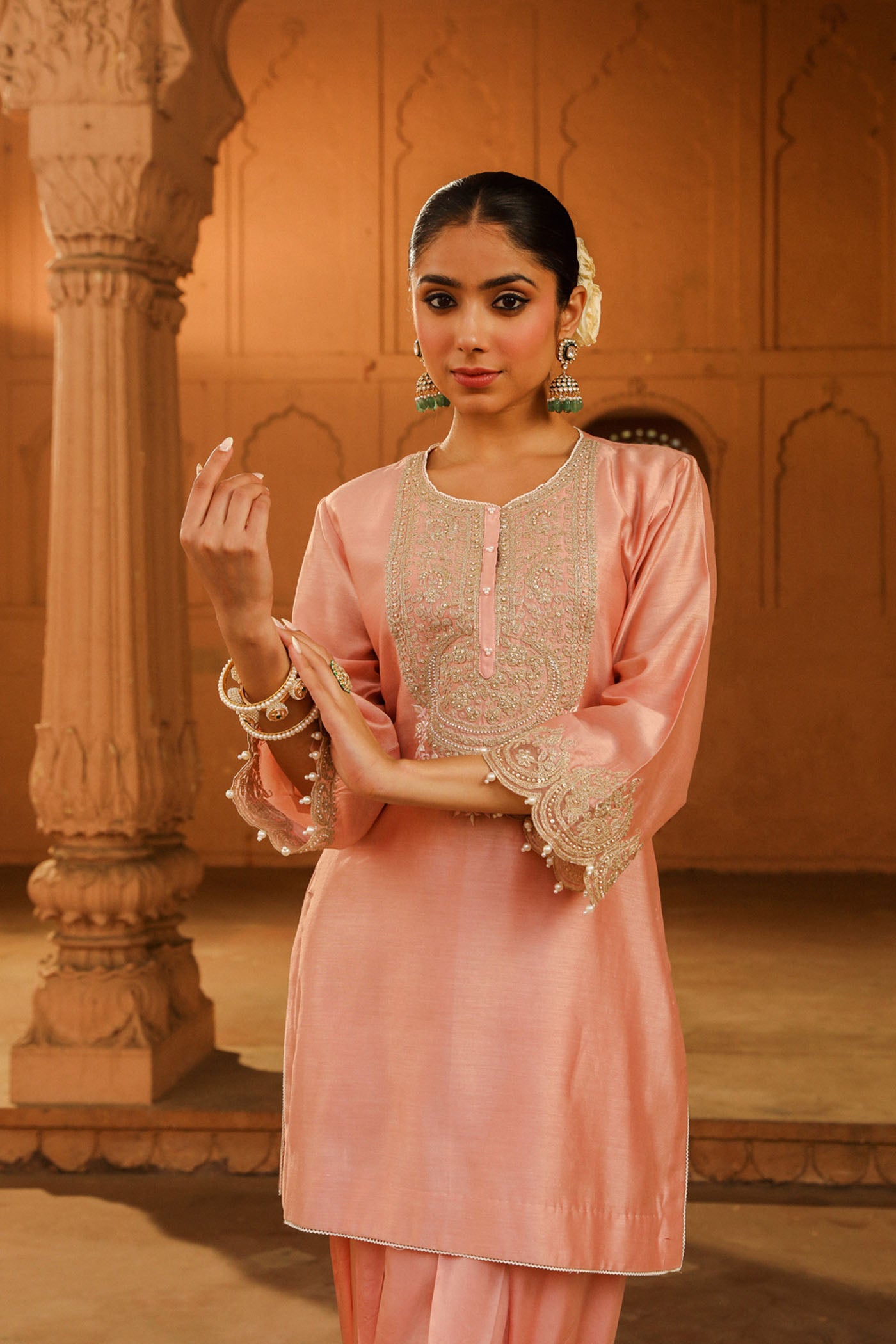 Arisa - Off Rose Kurta with Salwar