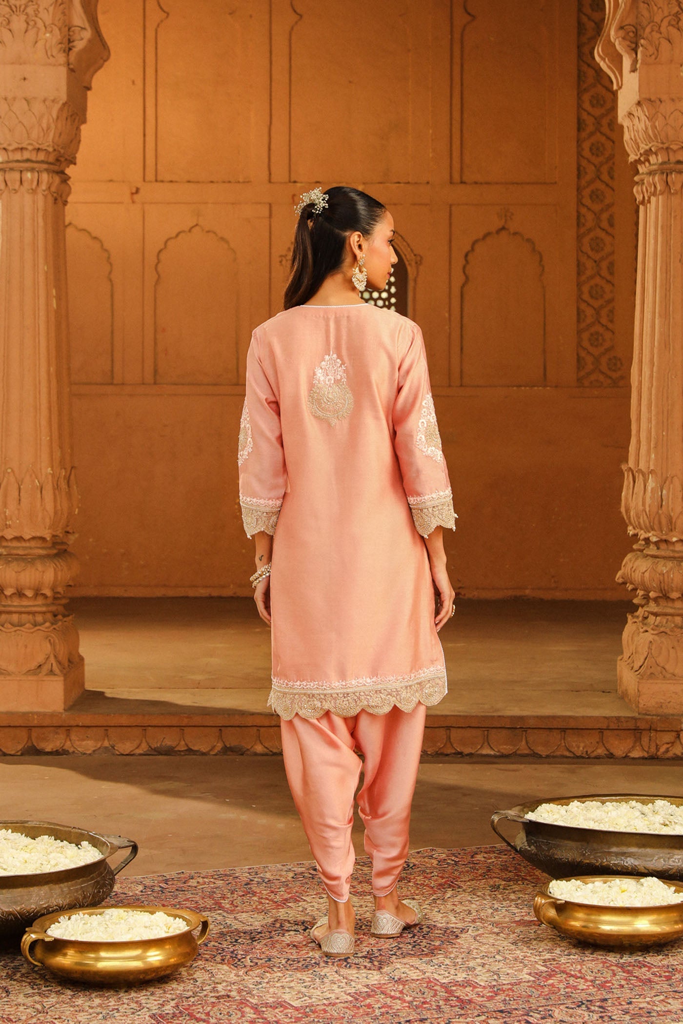Ernika - Off Rose Kurta with dhoti (Lxrts)