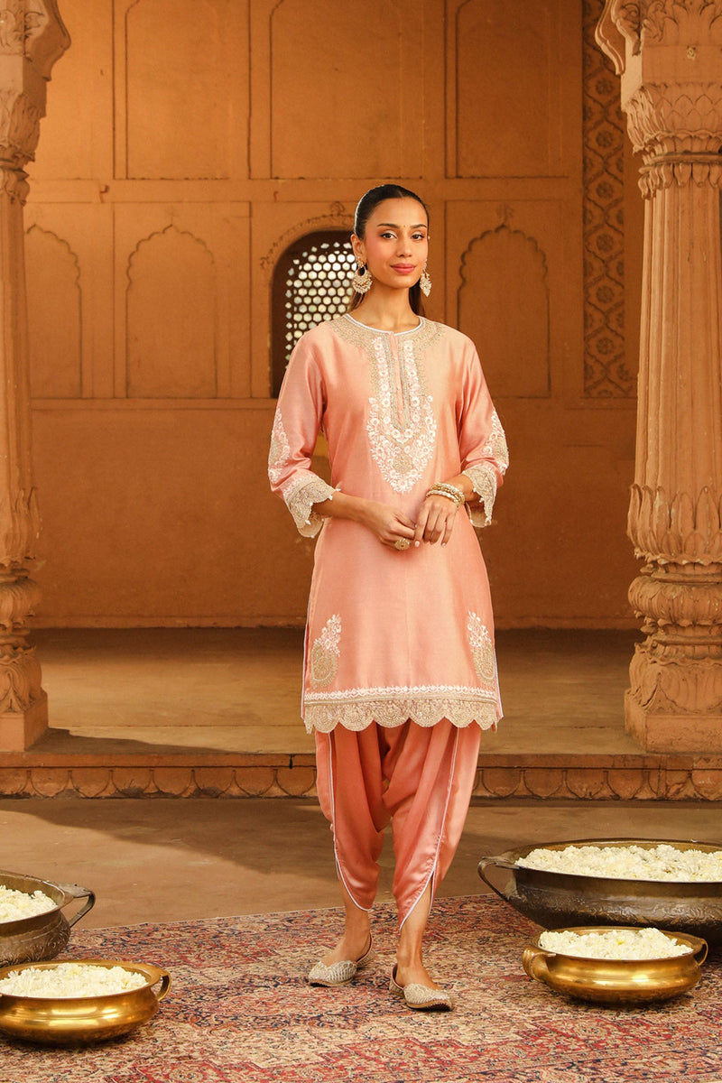 Ernika - Off Rose Kurta with dhoti (Lxrts)