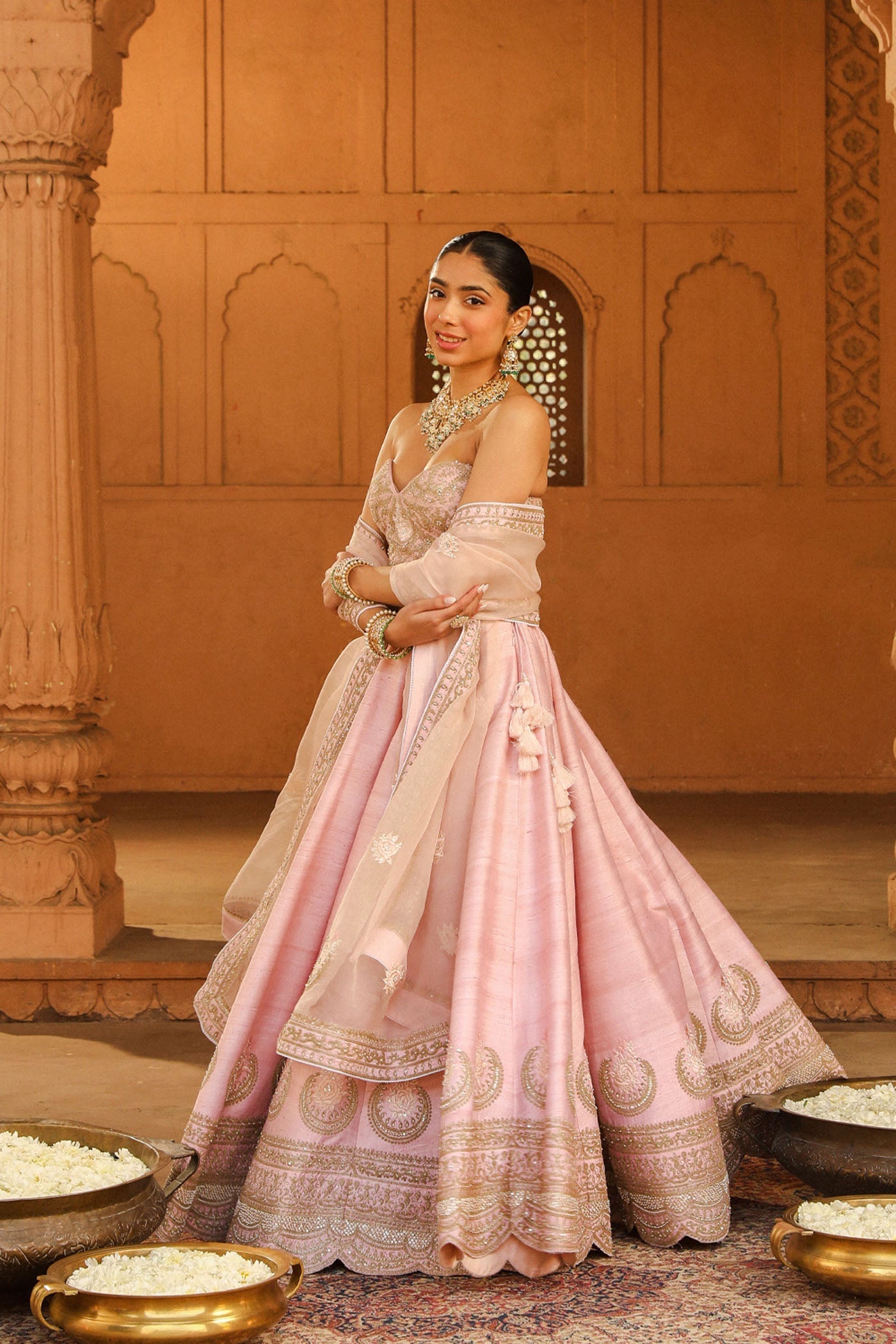 Razana - Blush Pink Lehenga Set with Dupatta (Lxrts)