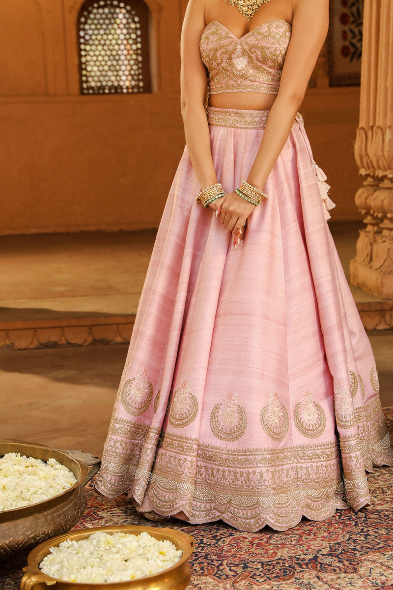 Razana - Blush Pink Lehenga Set with Dupatta (Lxrts)