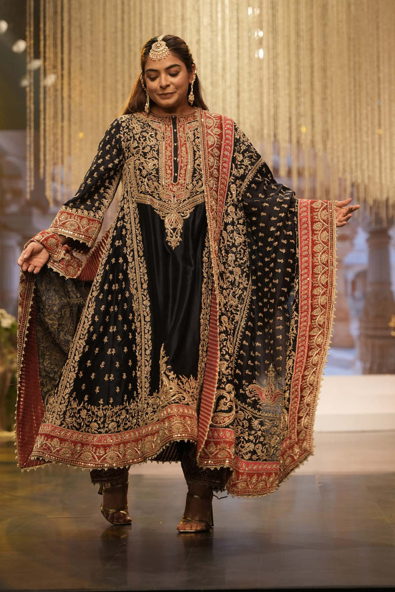 Hana - Deep Blue Long Kalidaar Chauga with Salwar (Lxrts)