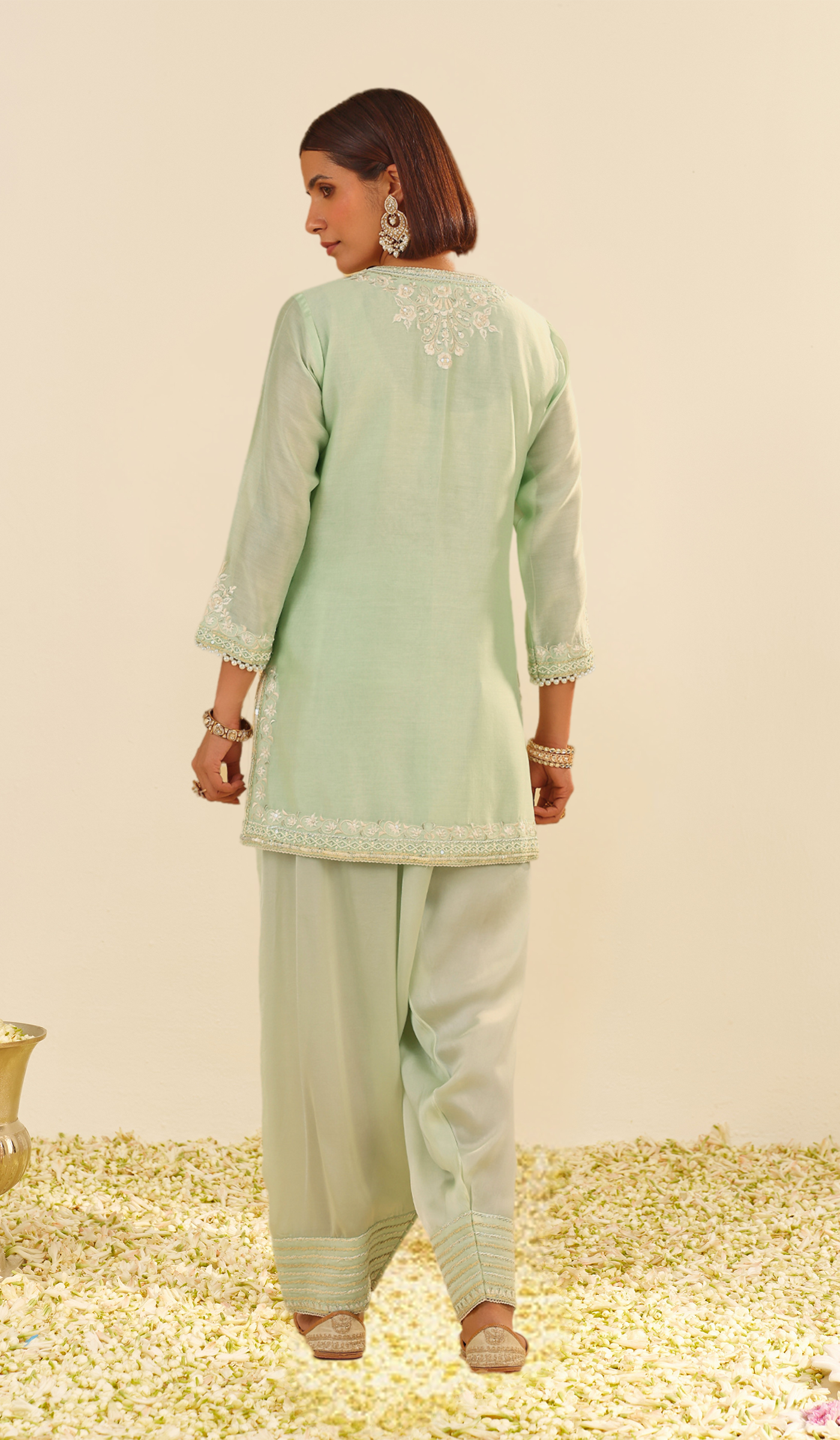 Haniya - Mint Green Short Kurta With Salwar (LXRTS)