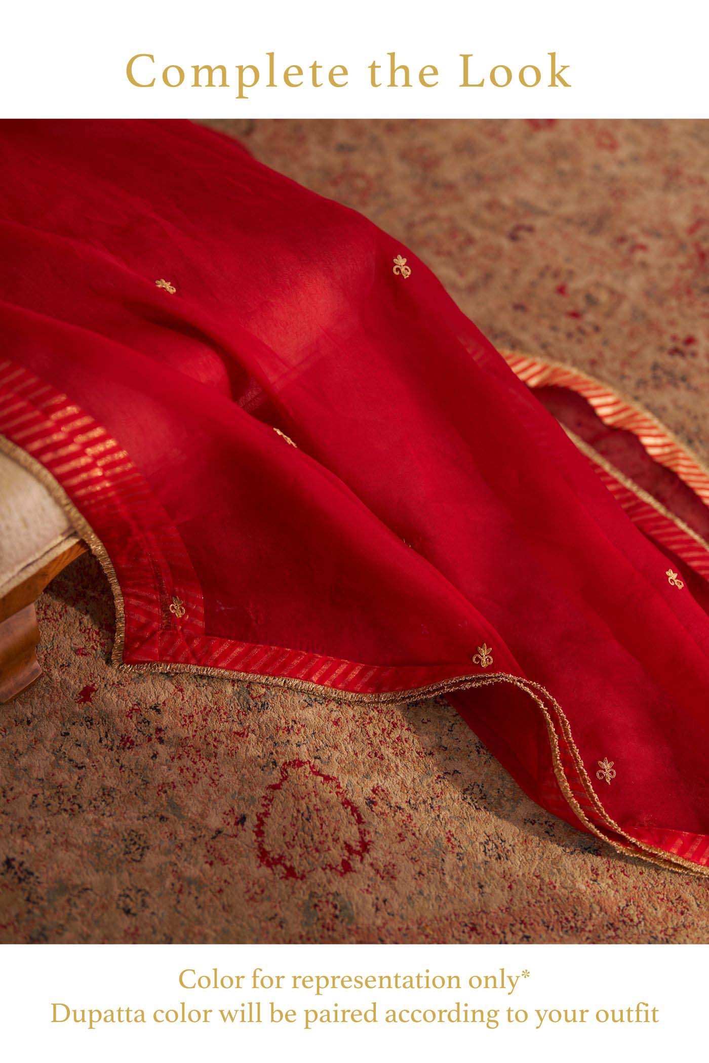 HIBA - DEEP RED LONG KAFTAN WITH SALWAR AND DUPATTA