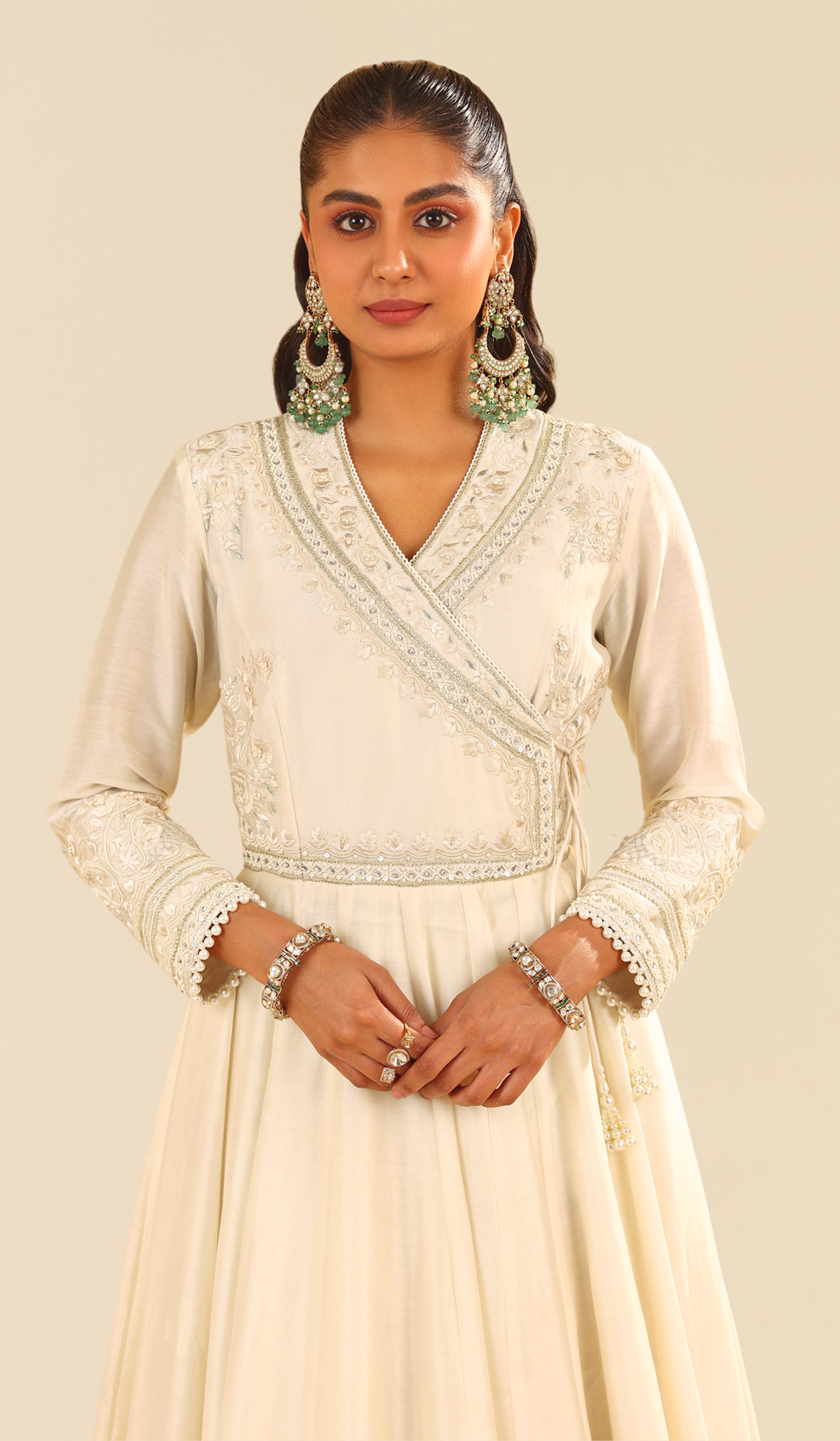 Ameena - Daisy Ivory Long Anarkali With Skirt (LXRTS)