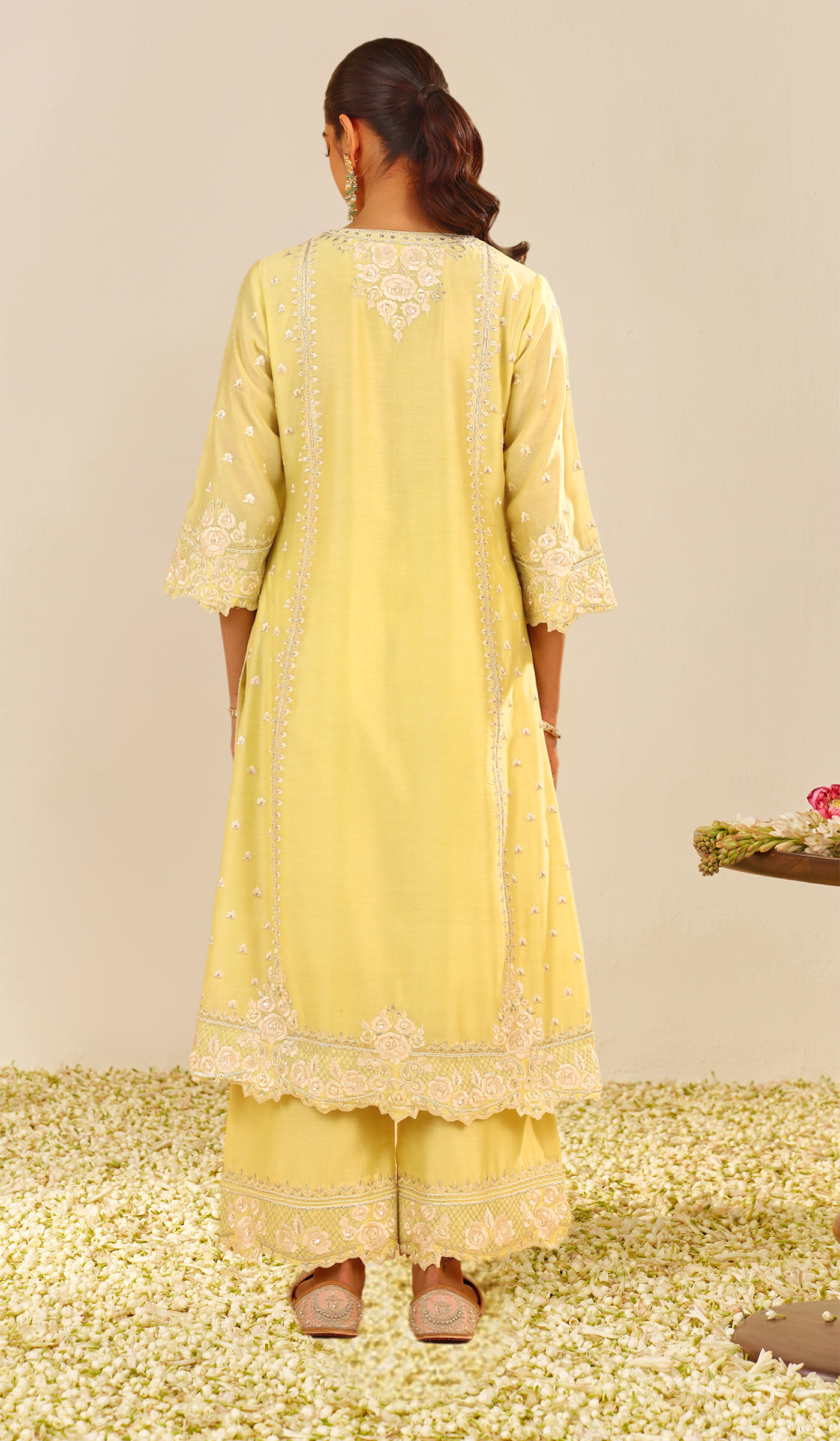Sumaiya - Lemon Yellow A-Line Kurta With Palazzo (LXRTS)