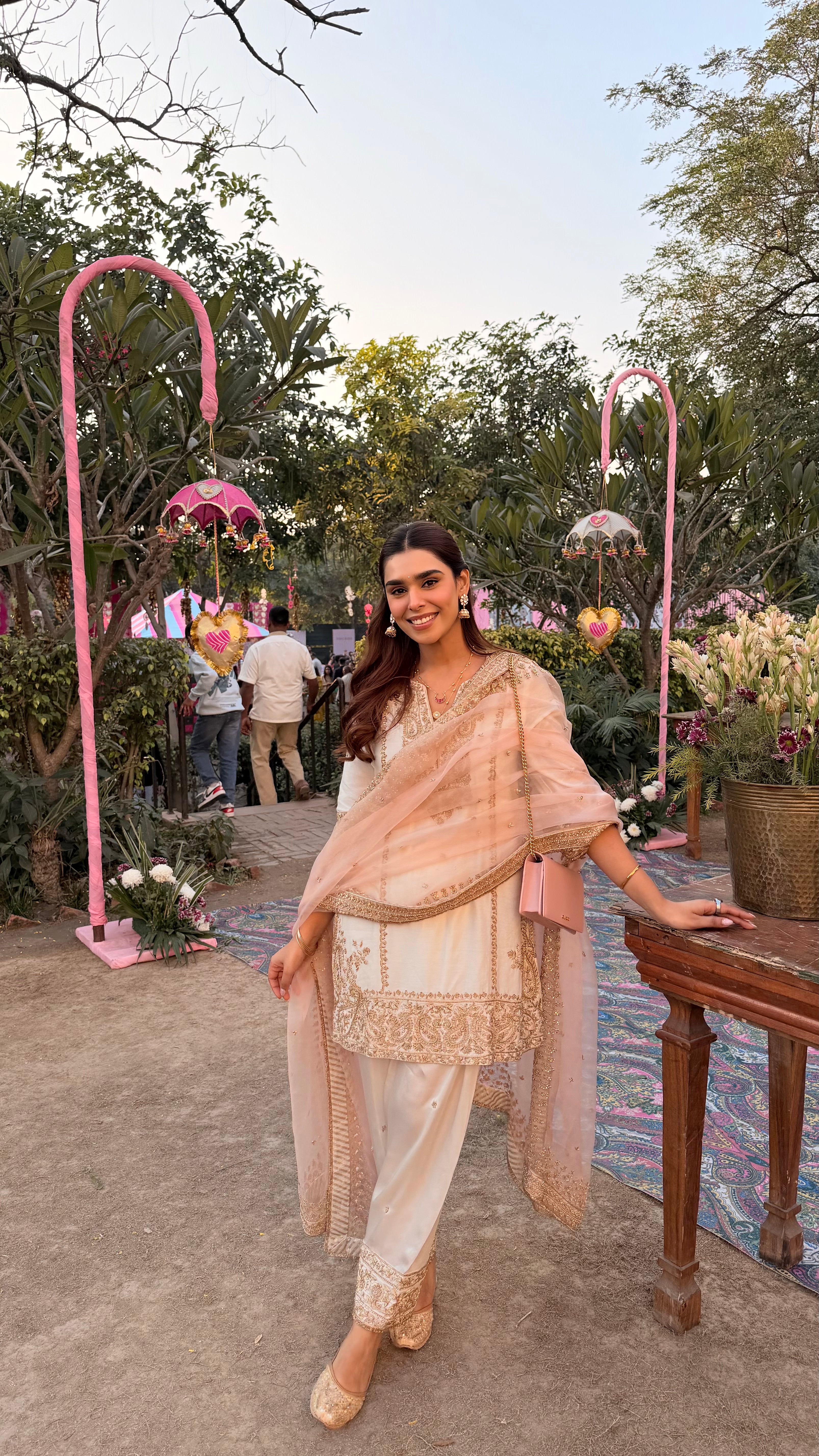 Ishika Bana in Dua Daisy Ivory Dabka Zardozi Embroidered Short Kurta Set