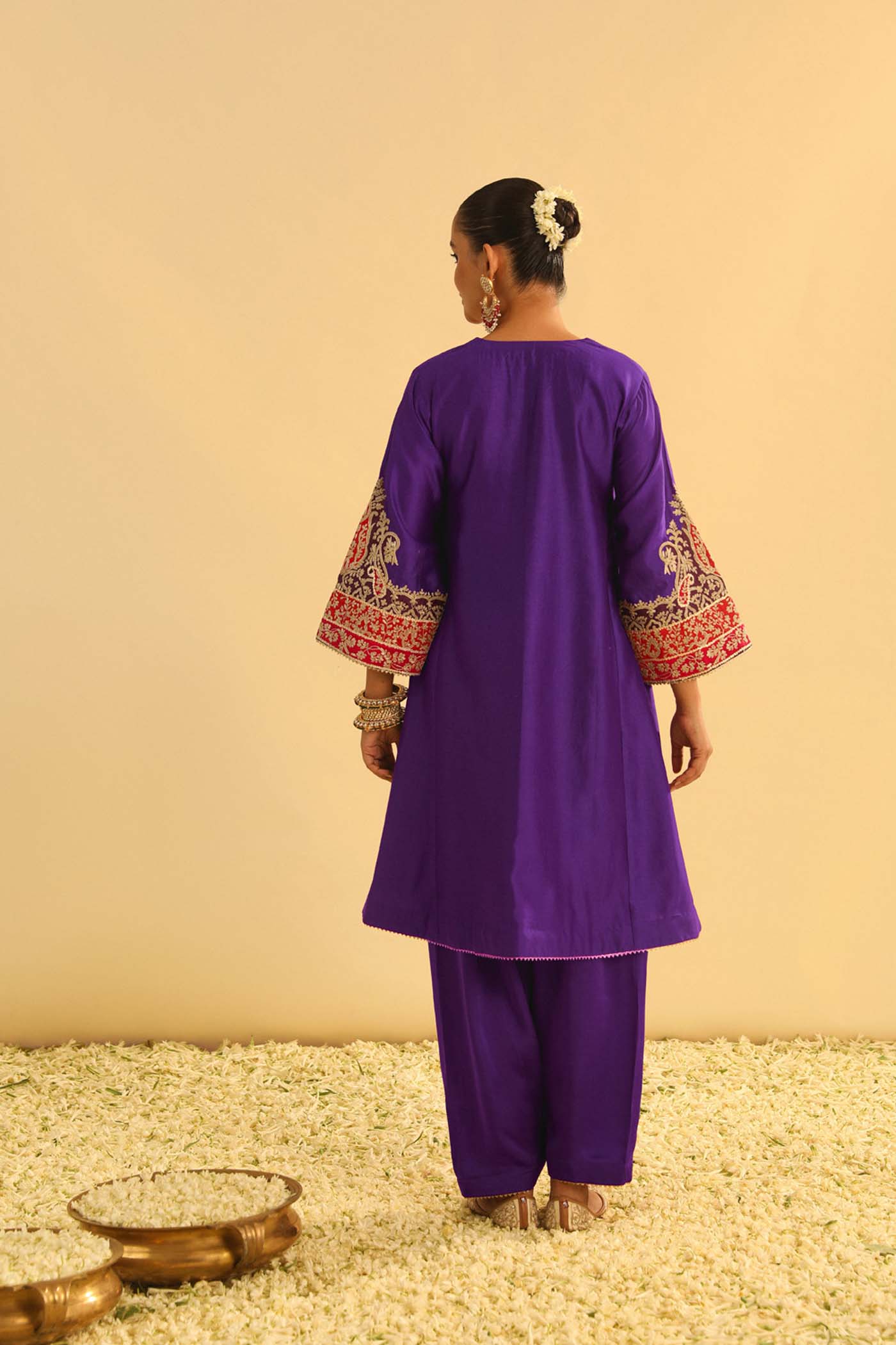 MEHRISH - PURPLE SHORT KALIDAAR CHAUGA WITH SALWAR