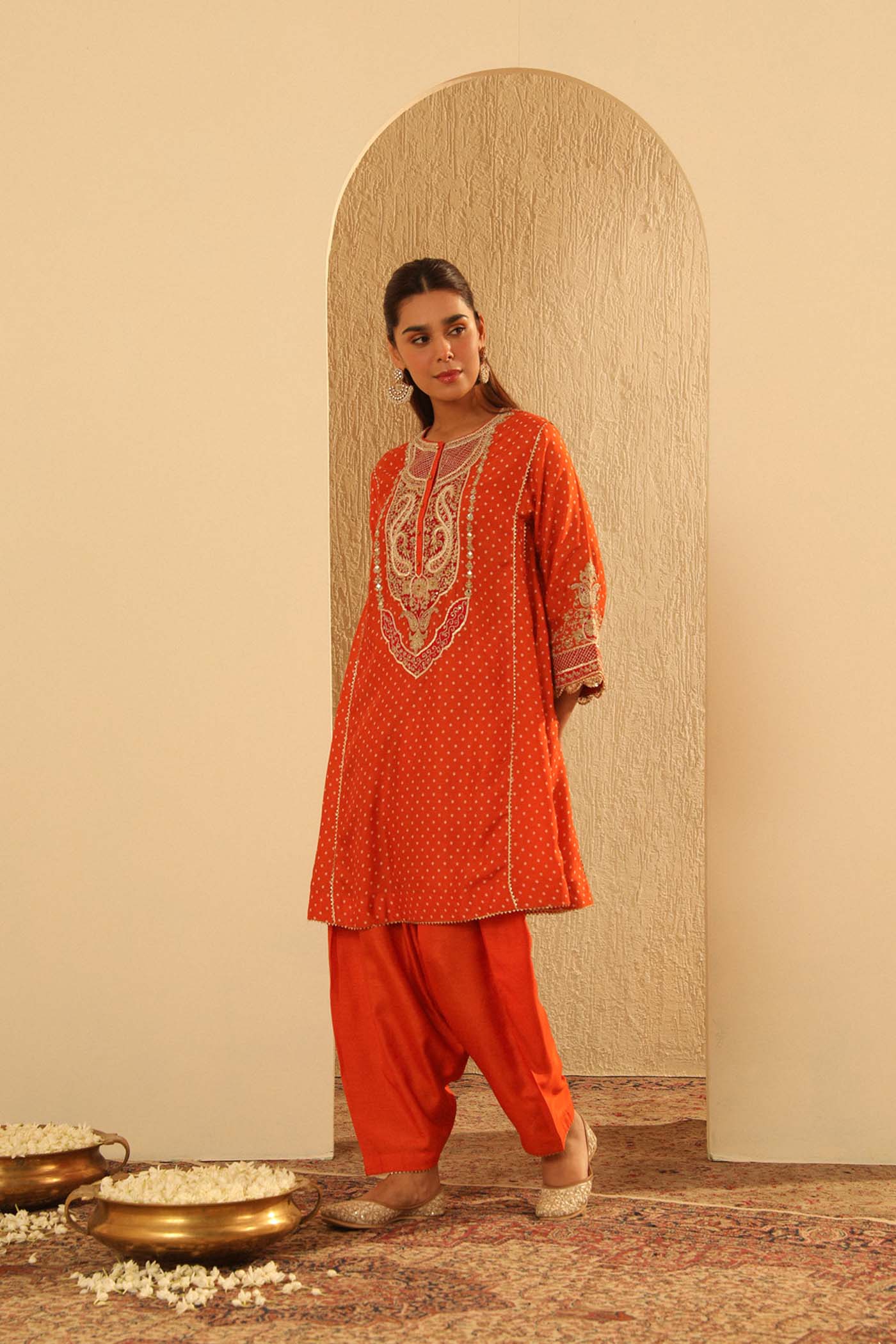 Prisha - Orange Kalidaar Choga with Salwar (Lxrts)