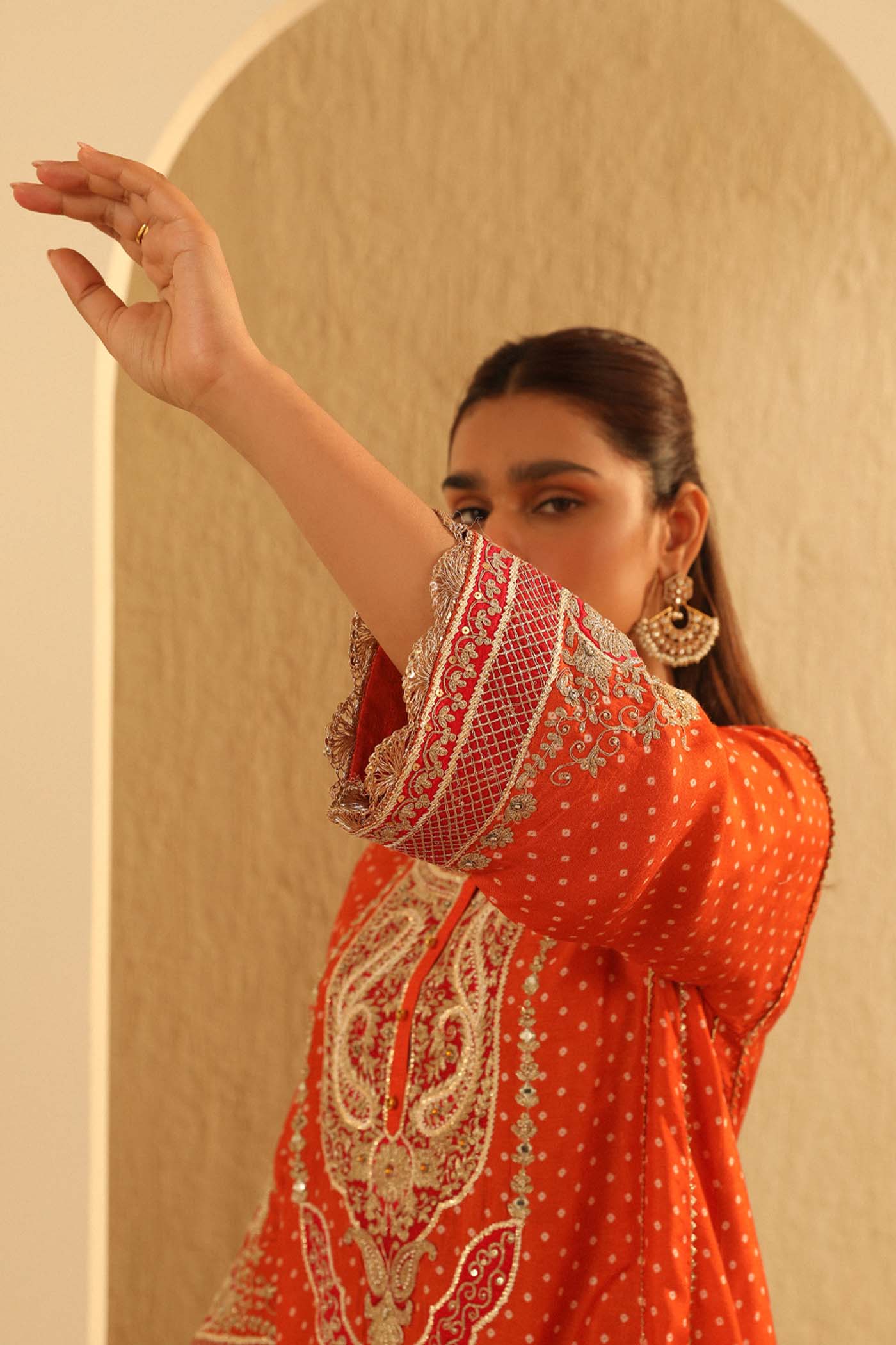 Prisha - Orange Kalidaar Choga with Salwar (Lxrts)