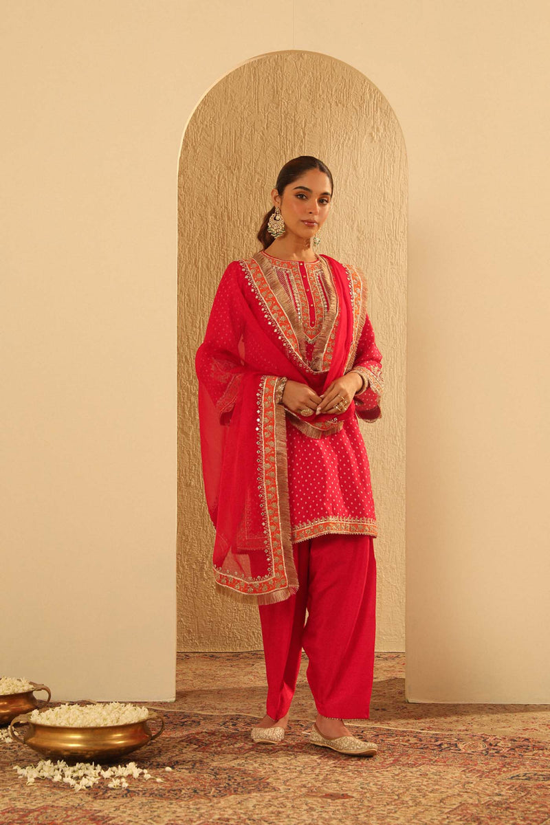 Inara - Red Kurta with Salwar and Dupatta (Lxrts)