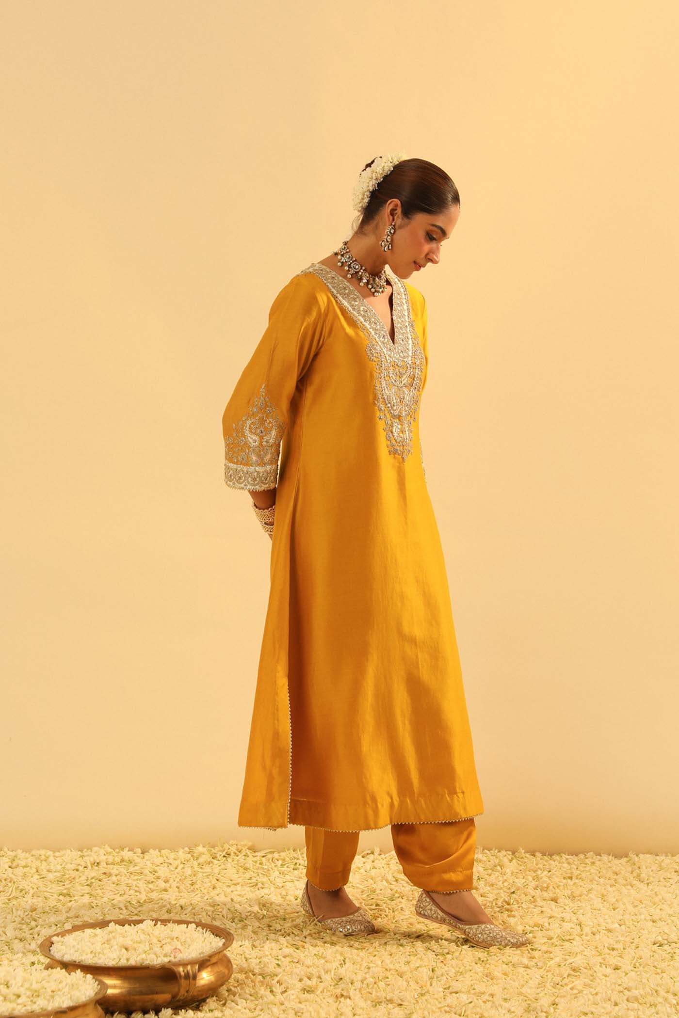 Shazana - Long A-line Choga with Salwar