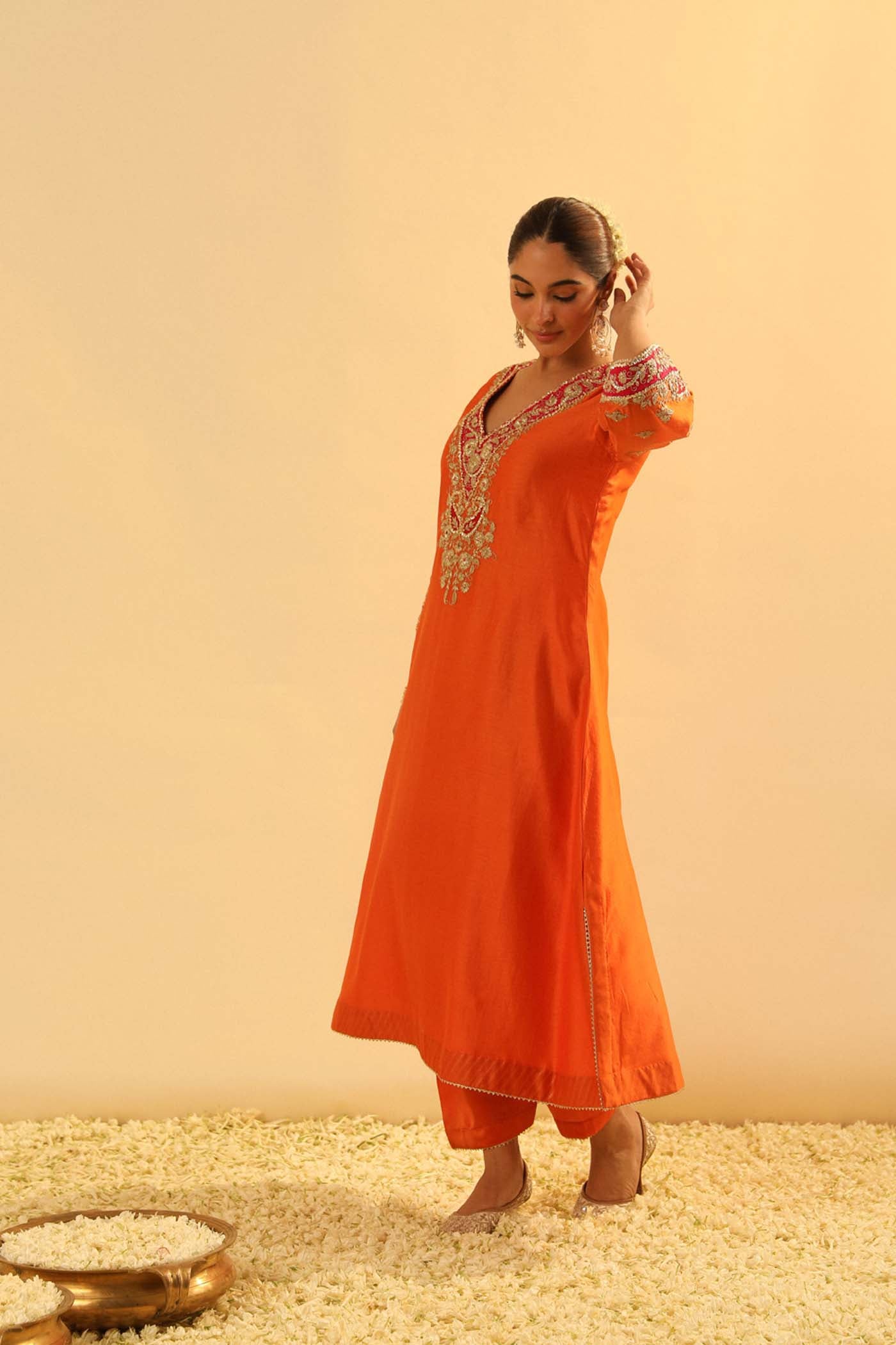 Alima - Long A-line Choga with Salwar