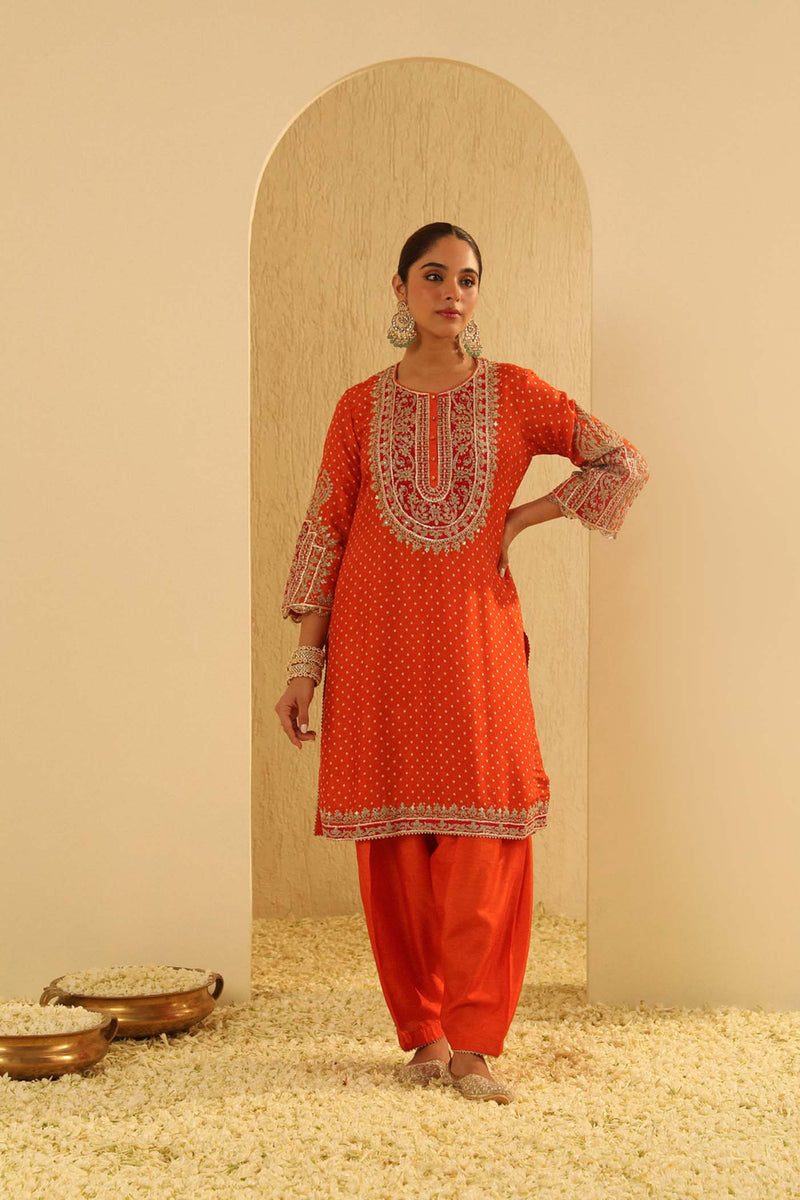 Azra - Orange Kurta with Salwar