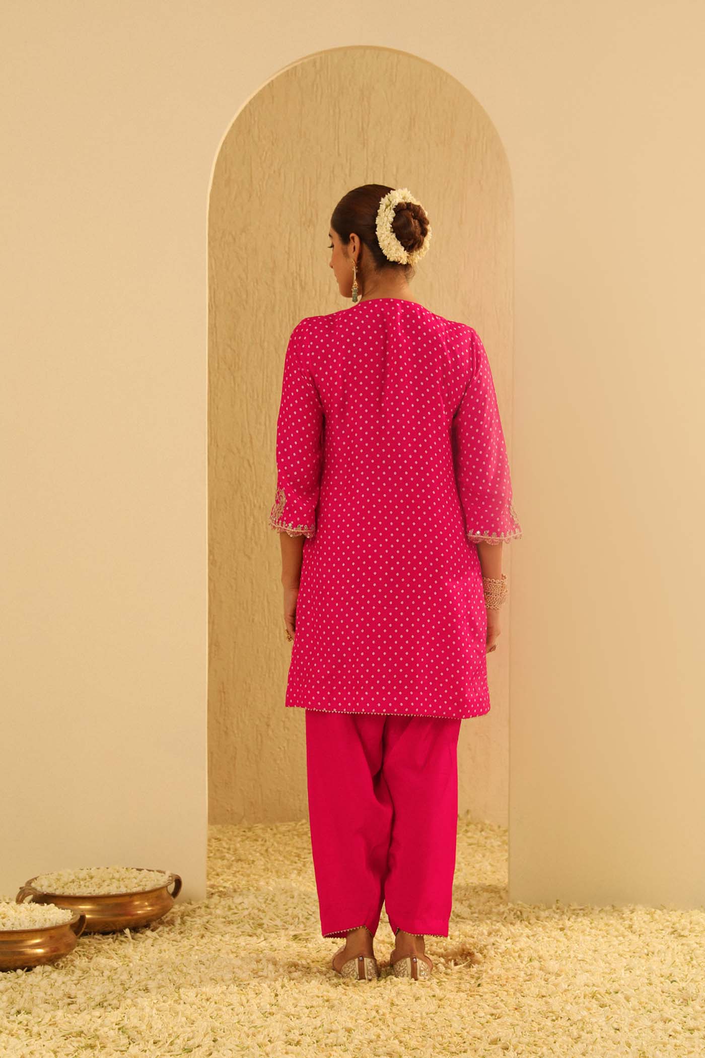 Noora - Hotpink Short Kurta with Salwar (Lxrts)