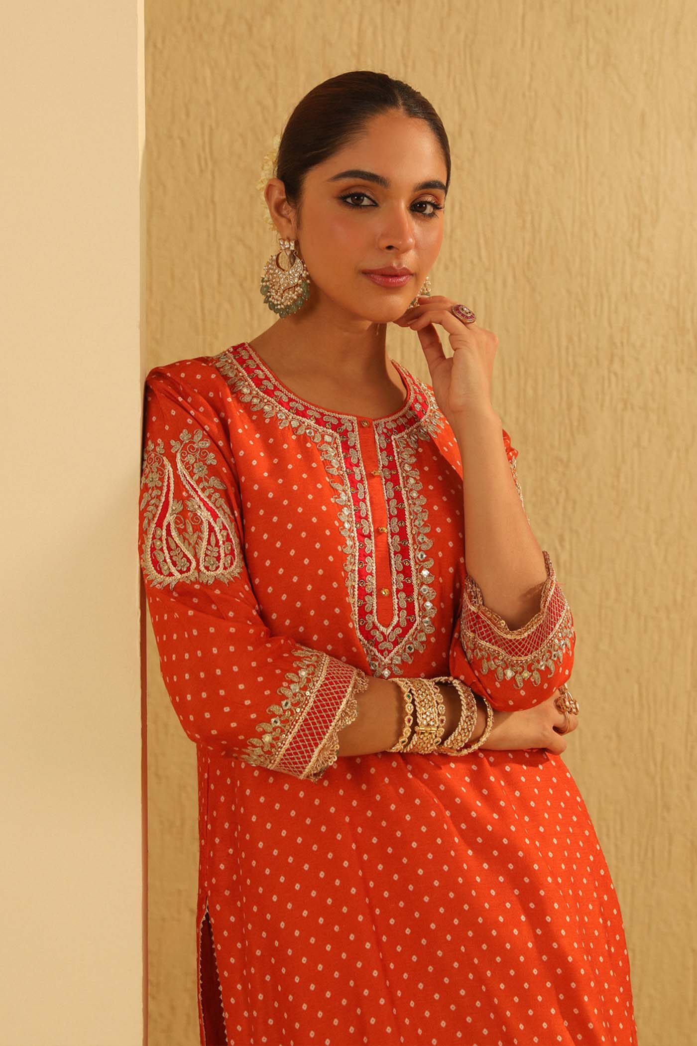 Hoorain - Orange Kurta with Sharara and Dupatta (Lxrts)