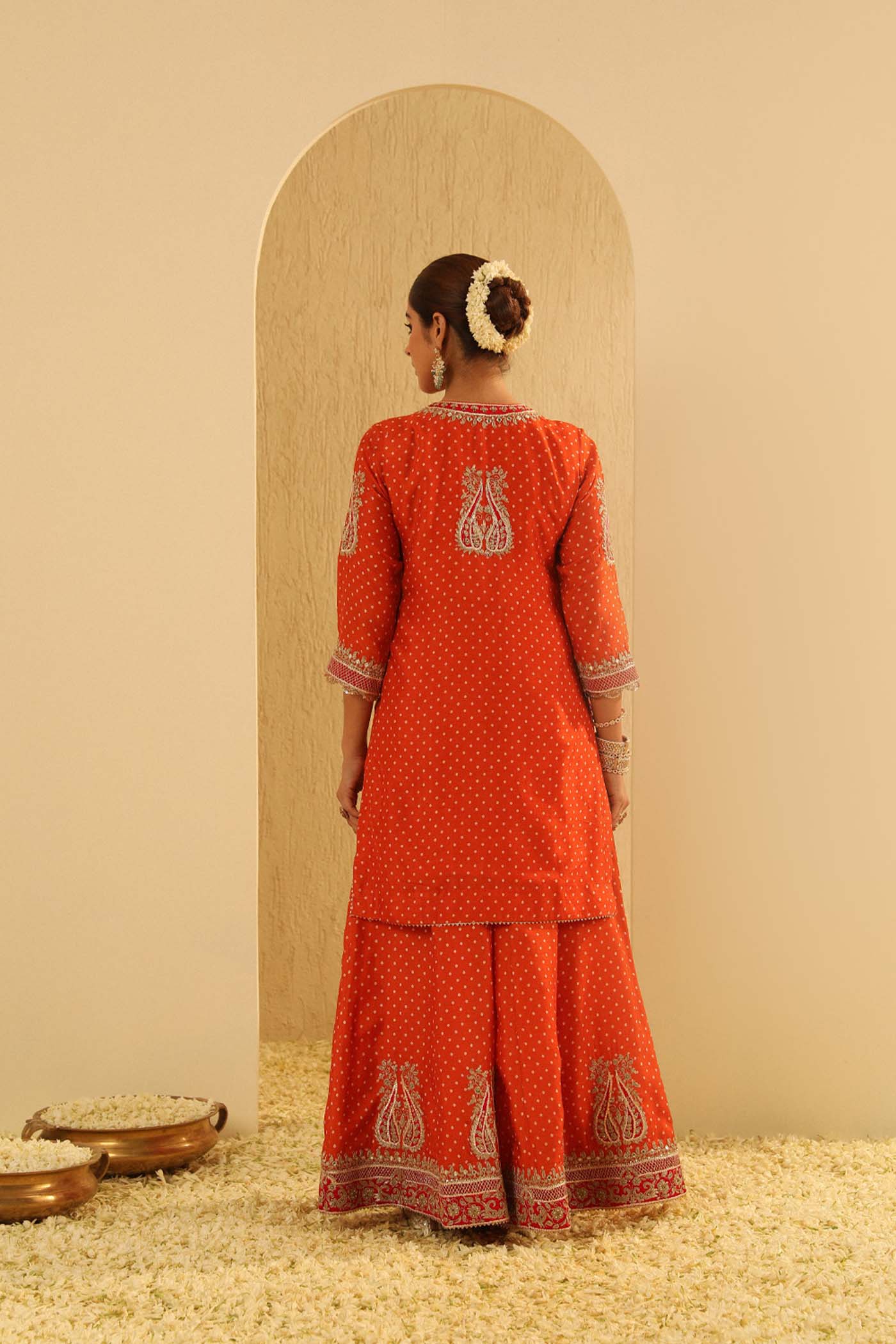 Hoorain - Orange Kurta with Sharara and Dupatta (Lxrts)