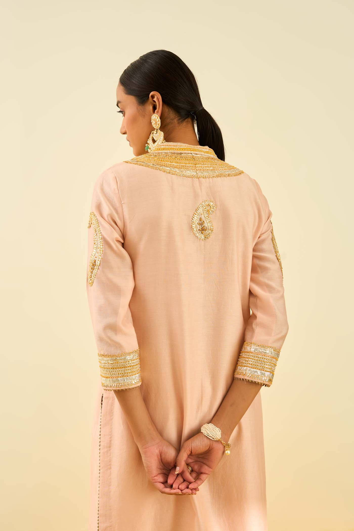 Aliyah- Rosepink straight long kurta with palazzo