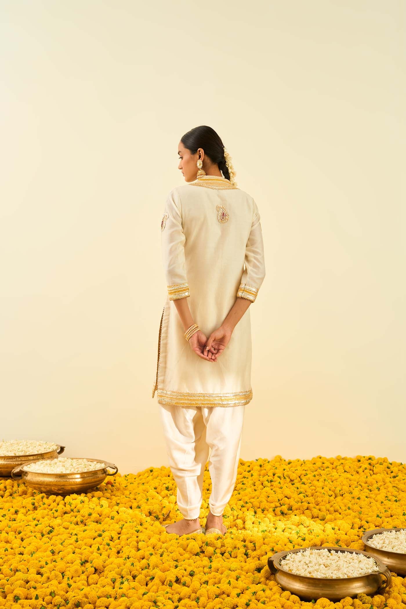 Aliza Daisy Ivory kurta with dhoti