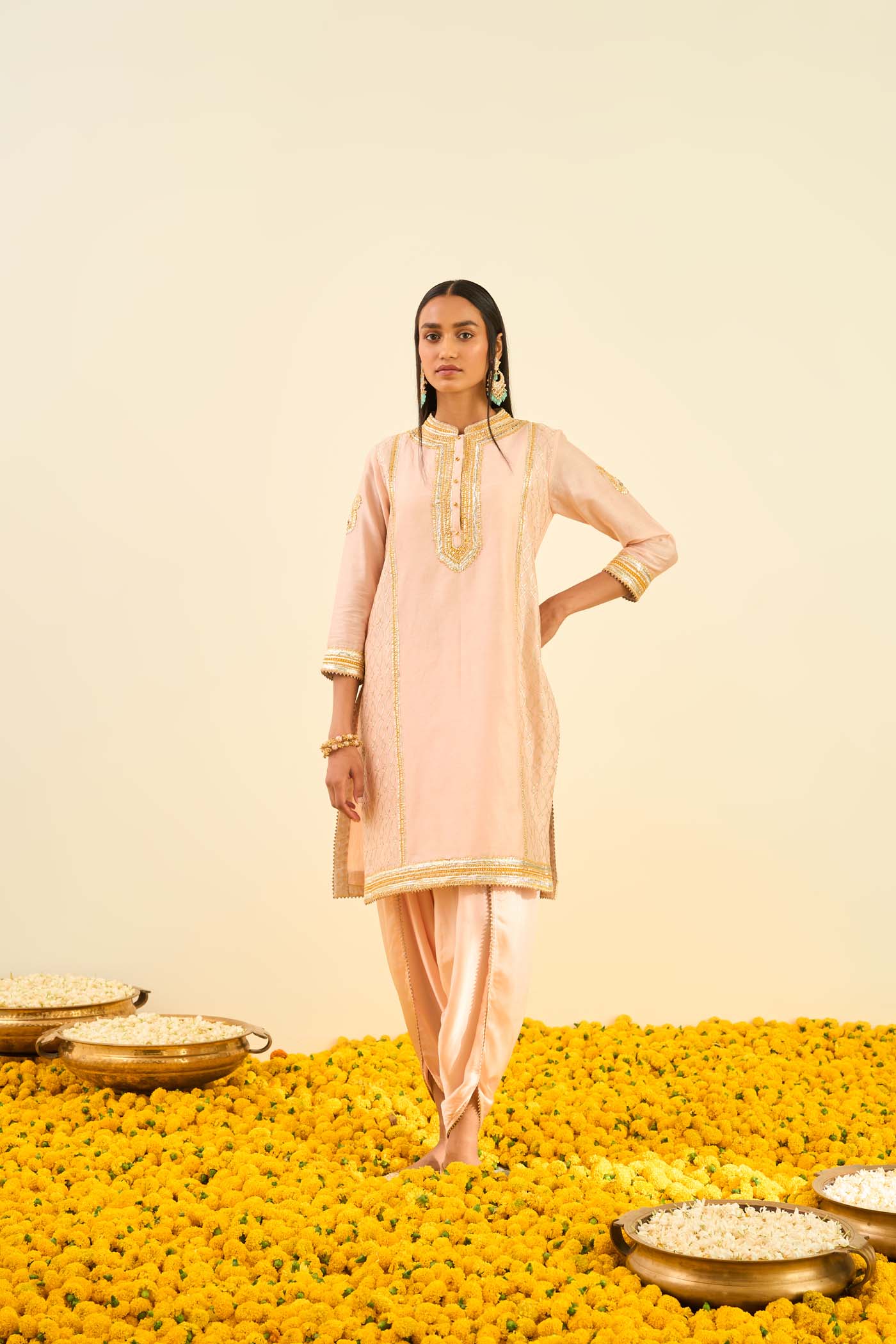 Aliza Rosepink kurta with dhoti