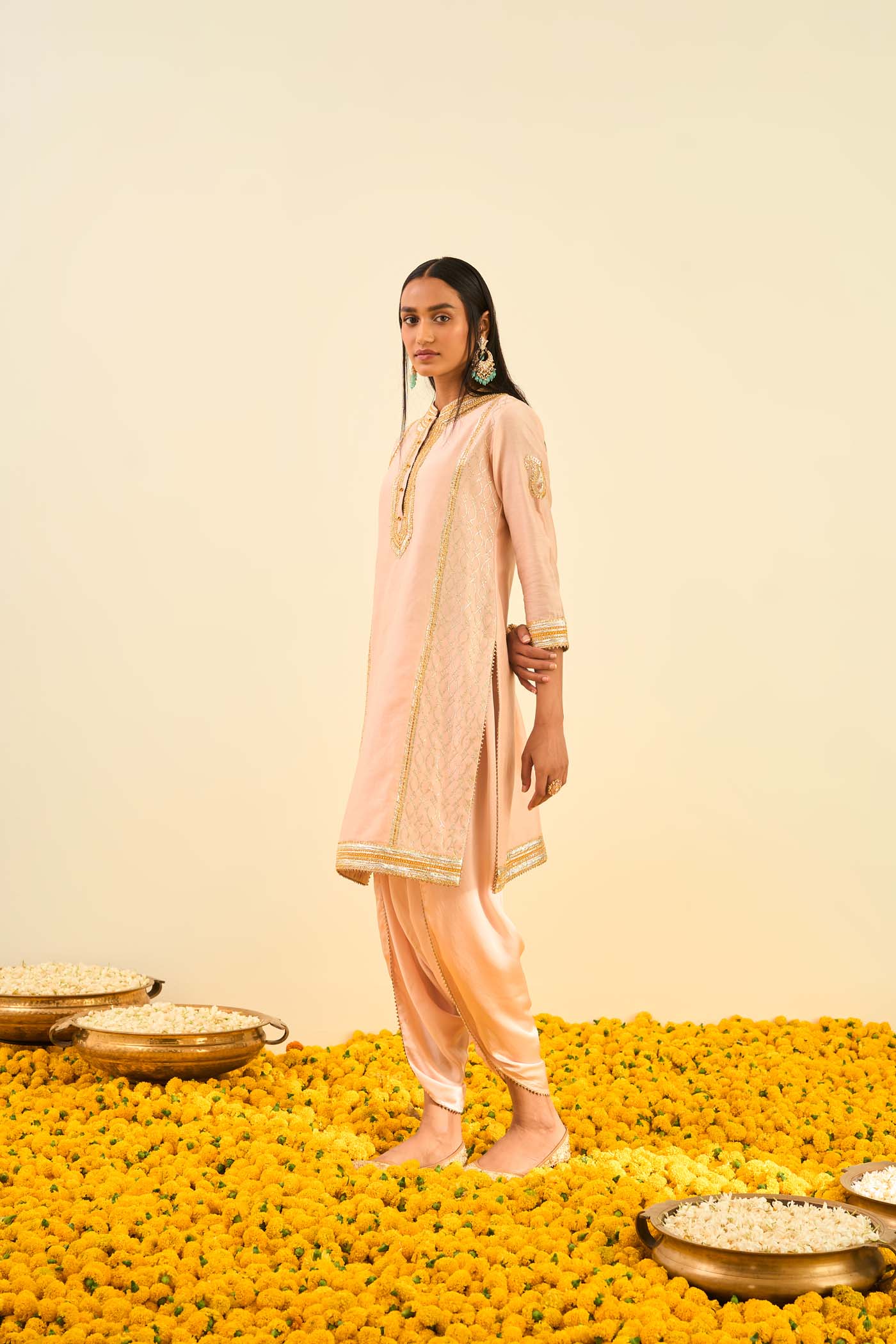 Aliza Rosepink kurta with dhoti