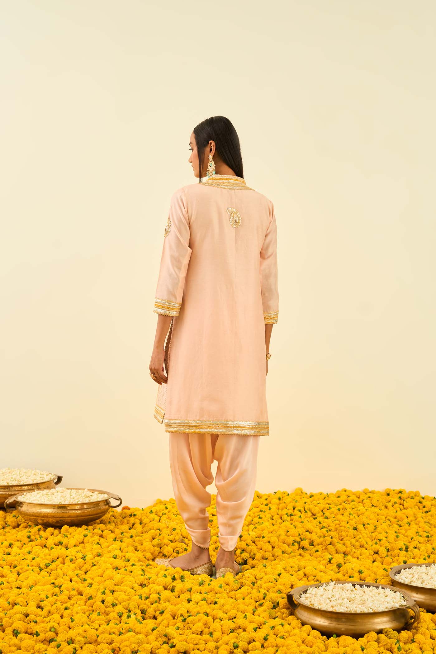 Aliza Rosepink kurta with dhoti