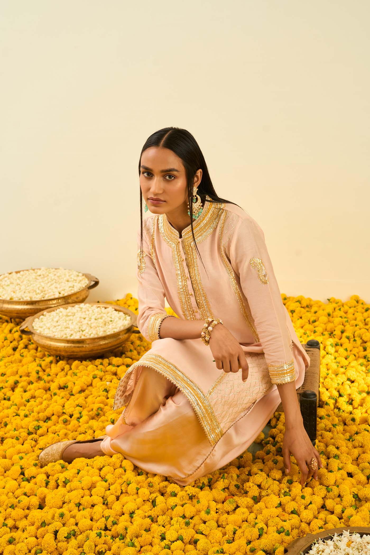 Aliza Rosepink kurta with dhoti