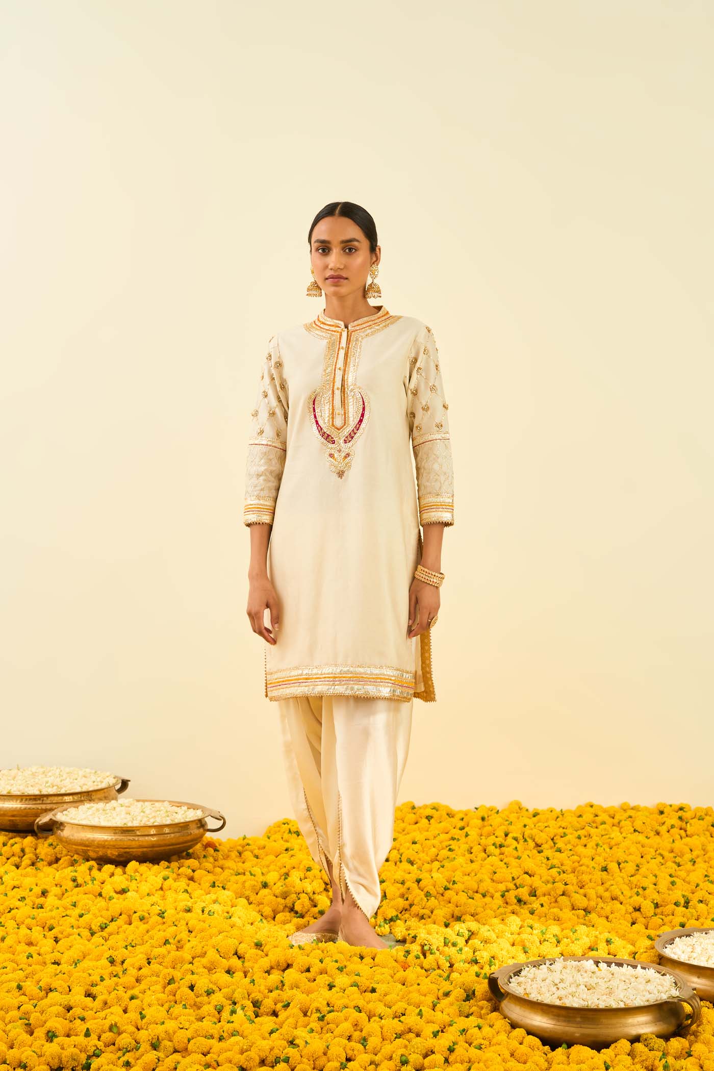 Aminah Daisy Ivory Kurta with Dhoti