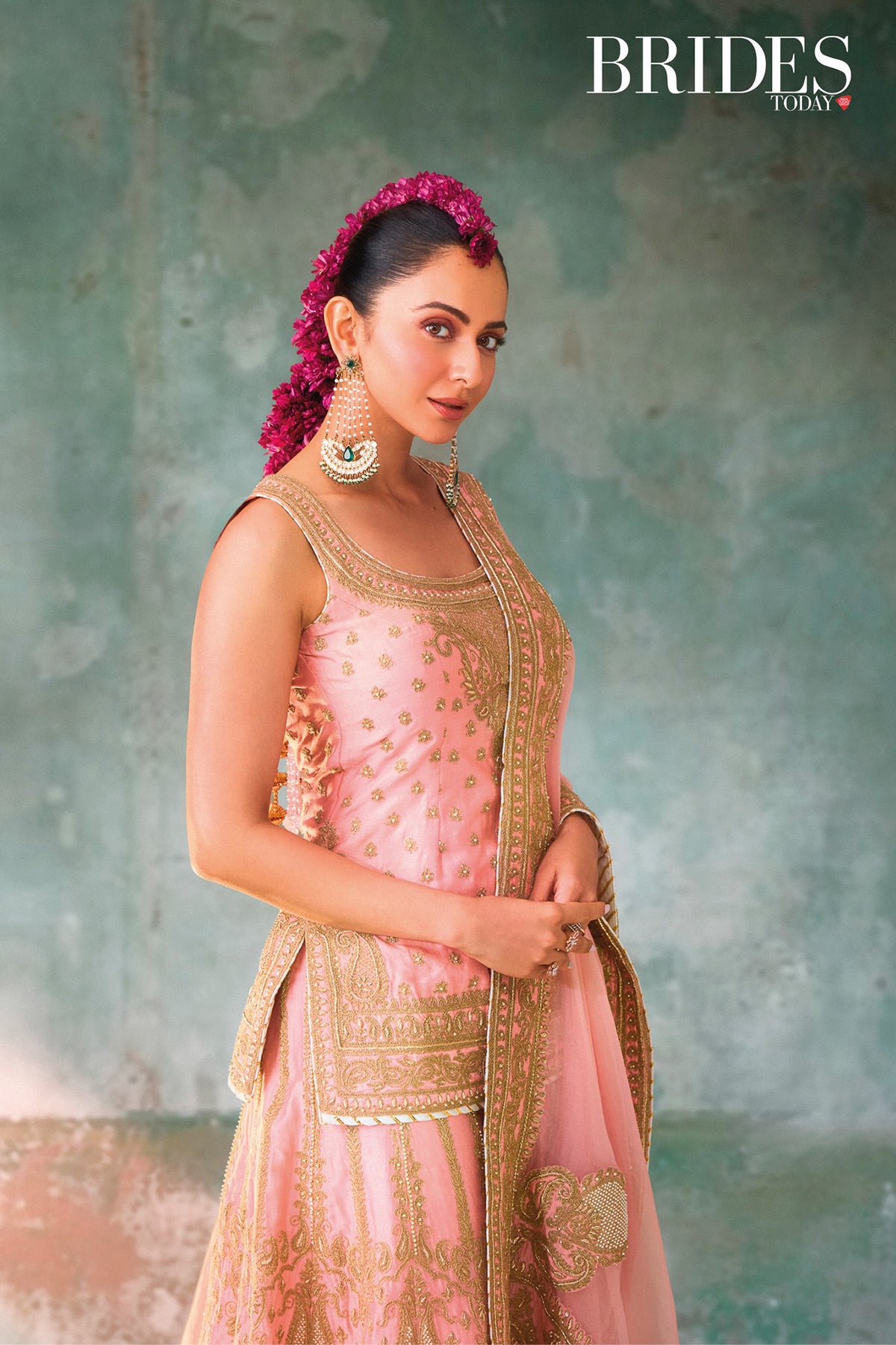 Rakul Preet Singh In Tasnim - Pink Kurta Set with Sharara & Dupatta