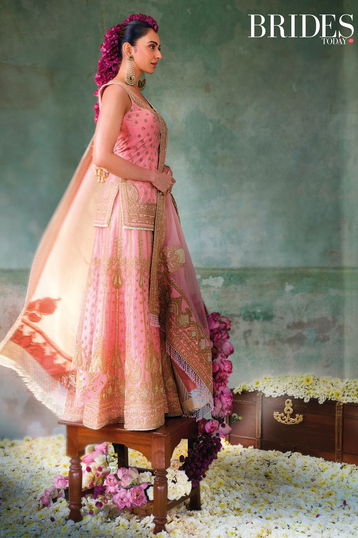 Rakul Preet Singh In Tasnim - Pink Kurta Set with Sharara & Dupatta